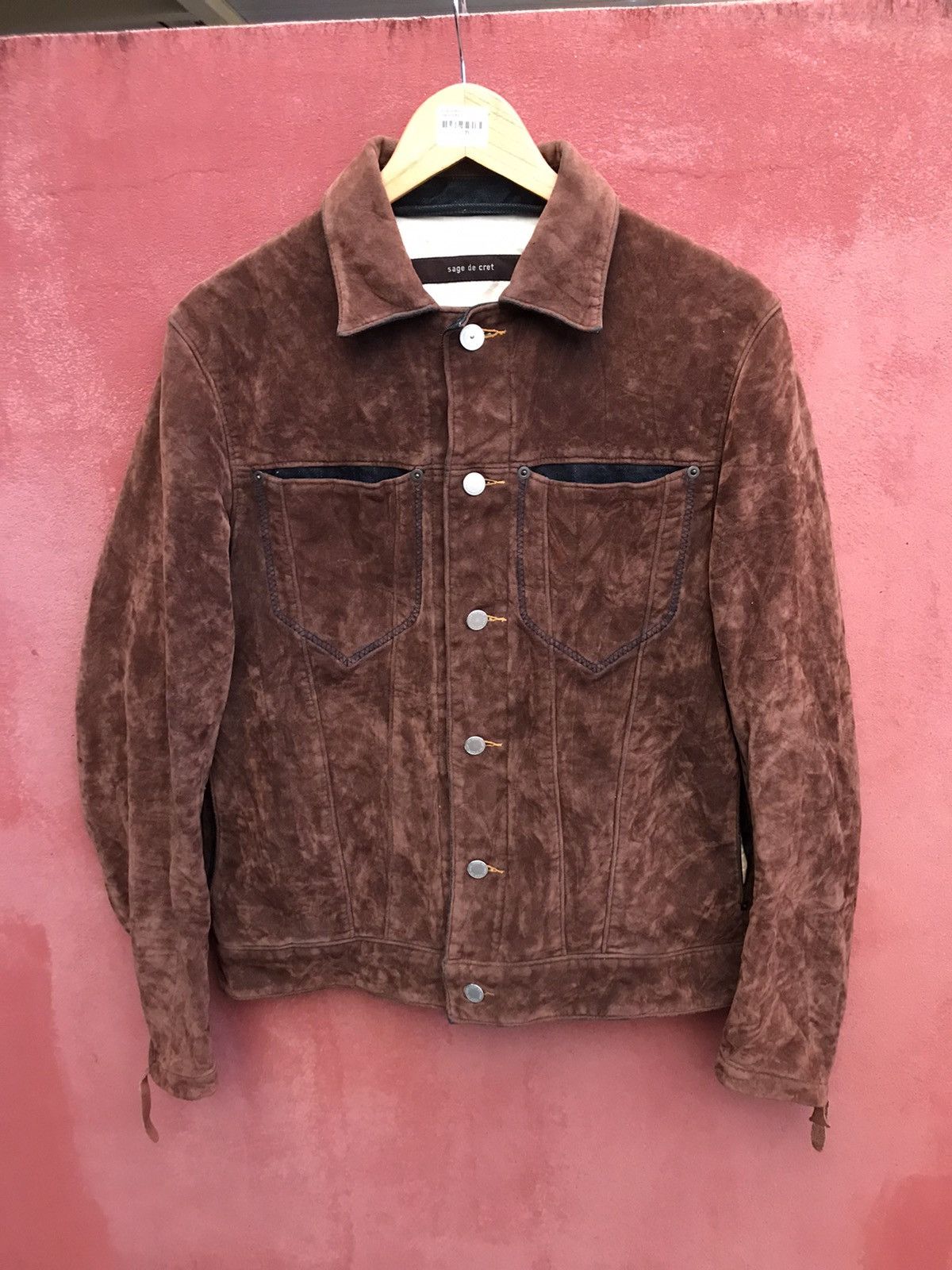 image of Sage De Cret Jacket Denim Velvet in Brown, Men's (Size Large)