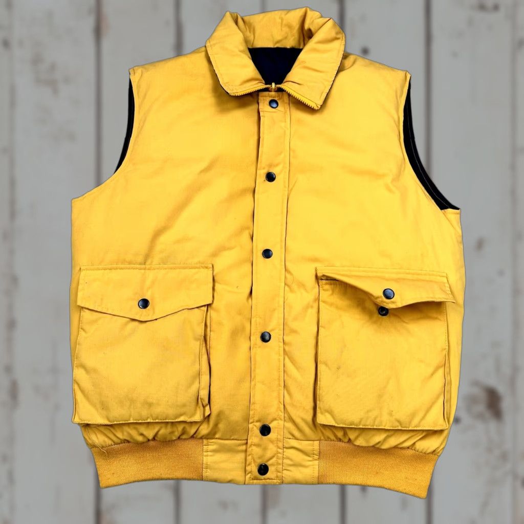 Vintage VINTAGE Outdoor Exchange Vest Mens Large Yellow Down Puffer Snap Zip Taiwan 80s Size US S / EU 44-46 / 1 - 1 Thumbnail