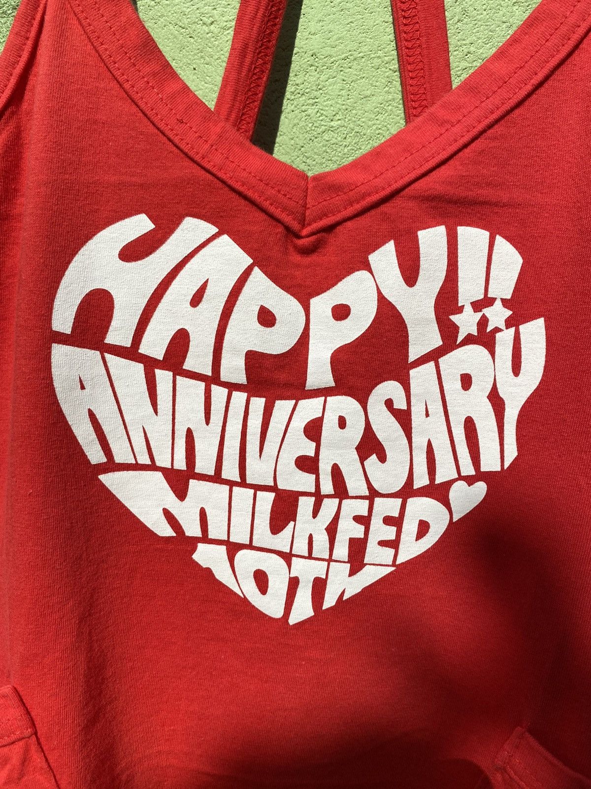 Japanese Brand Y2K Cute Red MILKFED Pocket Tank Dress Sleeveless Top Size ONE SIZE - 7 Thumbnail