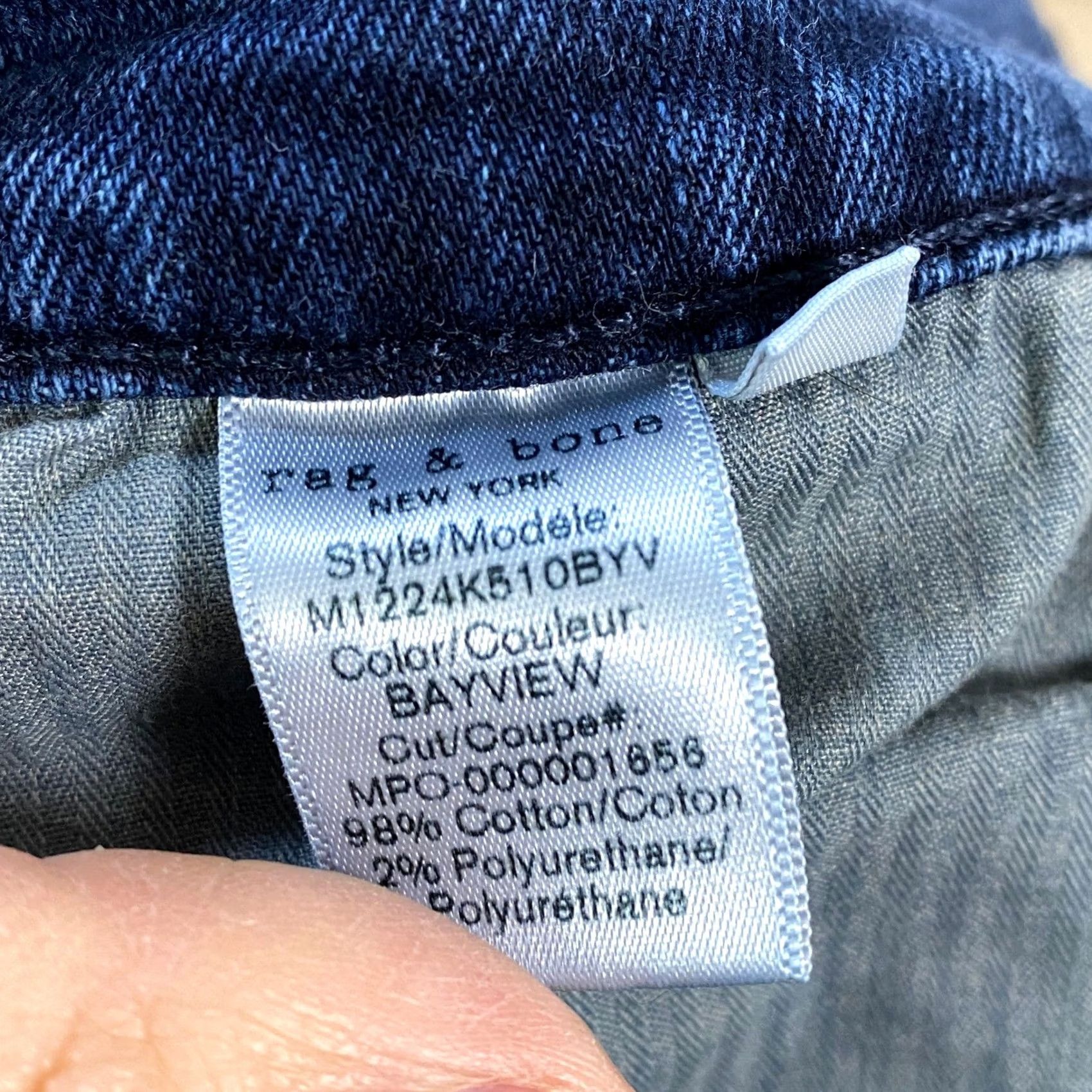 Rag & Bone Rag & Bone Jeans Bayview Dark Blue Extra Slim 34 Mens Cotton Blend Denim 5-Pocket Modern City Streetwear Trousers Skinny Rise Mid Button Fly Size US 34 / EU 50 - 5 Thumbnail