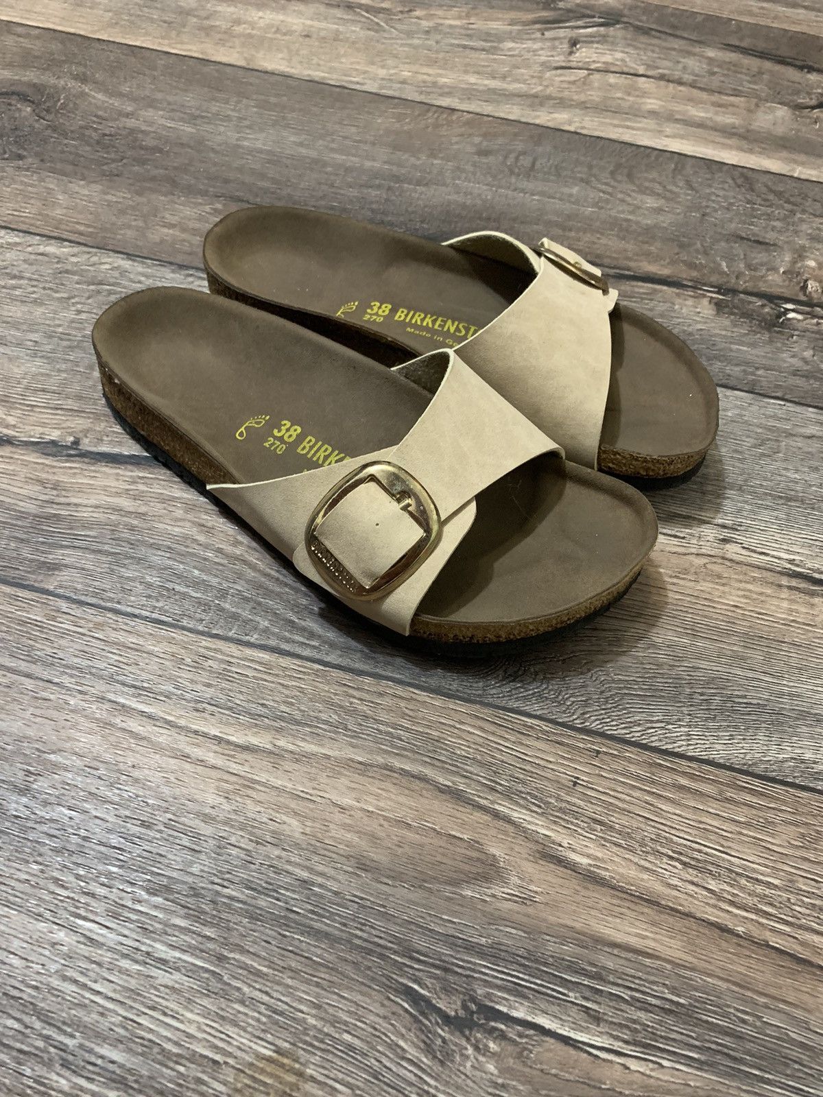 Birkenstock Birkenstock Madrid Big Buckle Women’s Nubuck Leather Slides Size US 8 / IT 38 - 1 Thumbnail