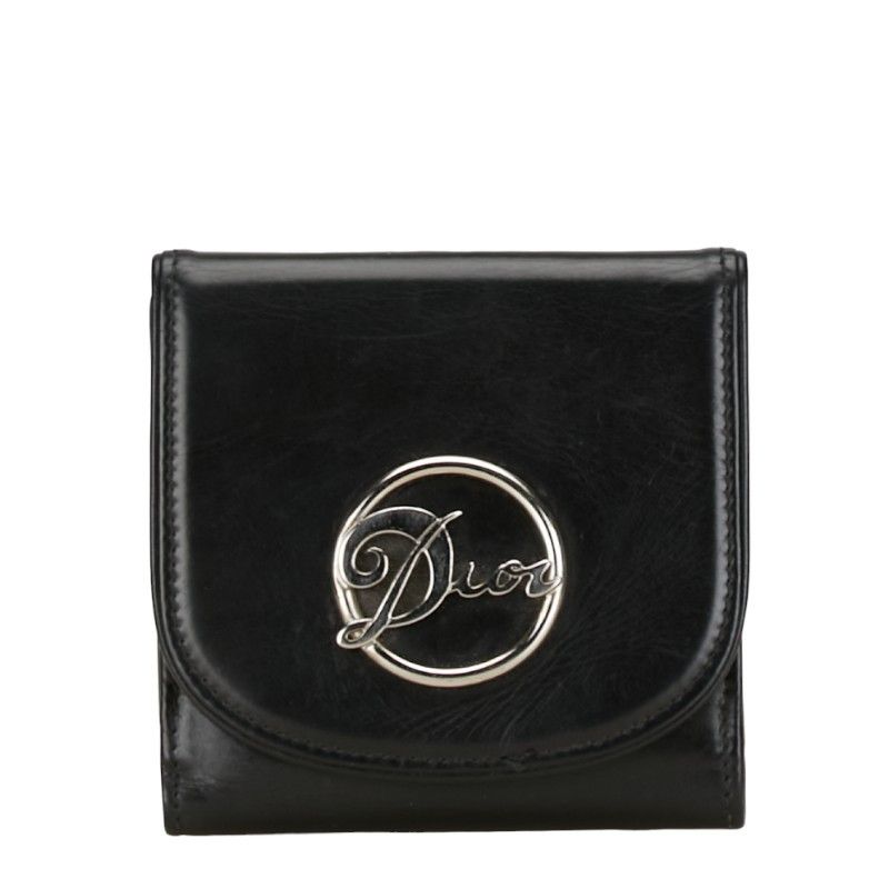 Other Other Dior Leather Logo Tri-Fold Wallet Leather Short Wallet in Very Good Condition Size ONE SIZE - 1 Thumbnail