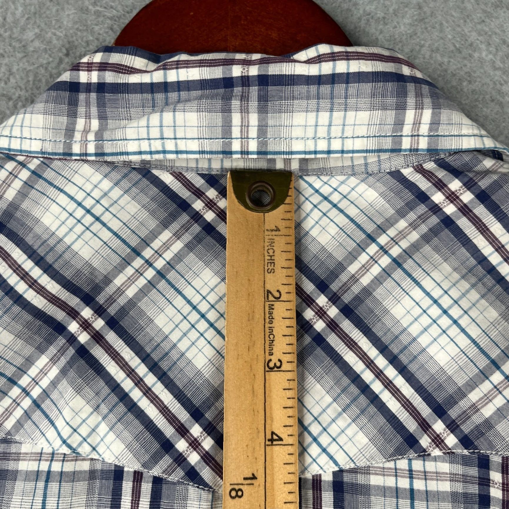 American Eagle Outfitters American Eagle Outfitters Shirt Mens XL Blue Plaid Pocket Button Up Short Sleeve Size US XL / EU 56 / 4 - 7 Thumbnail