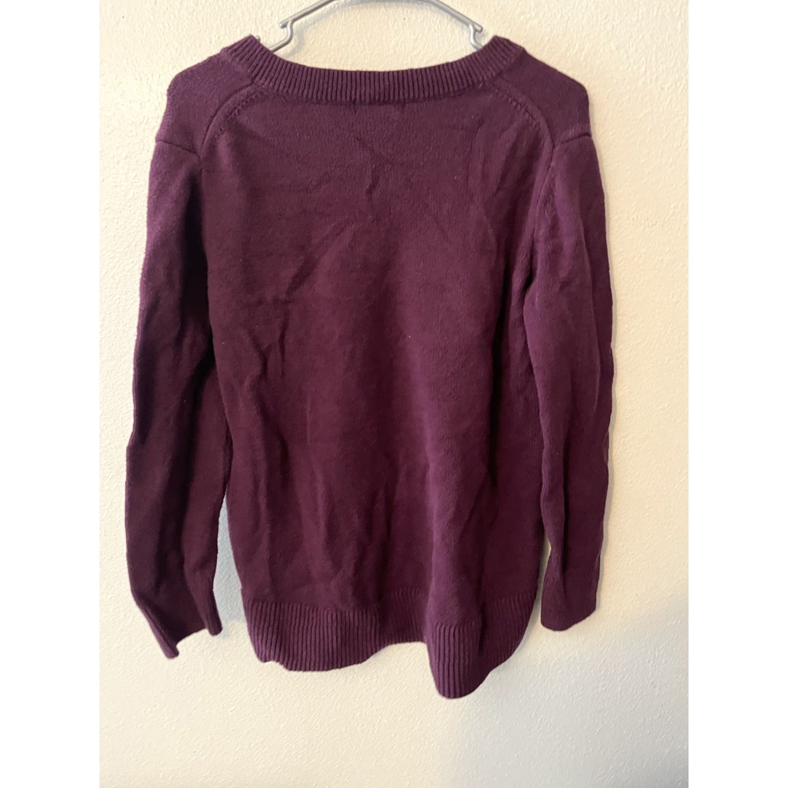 Banana Republic Banana Republic Sweater Women M Burgundy Cotton Blend V-Neck Pullover Long Sleeve Womens Size M / US 6-8 / IT 42-44 - 3 Thumbnail