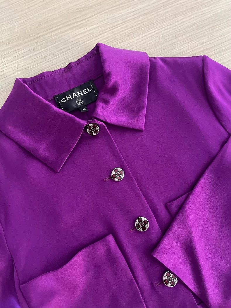 Chanel Chanel 22a purple silk shirt Size XS / US 0-2 / IT 36-38 - 4 Thumbnail