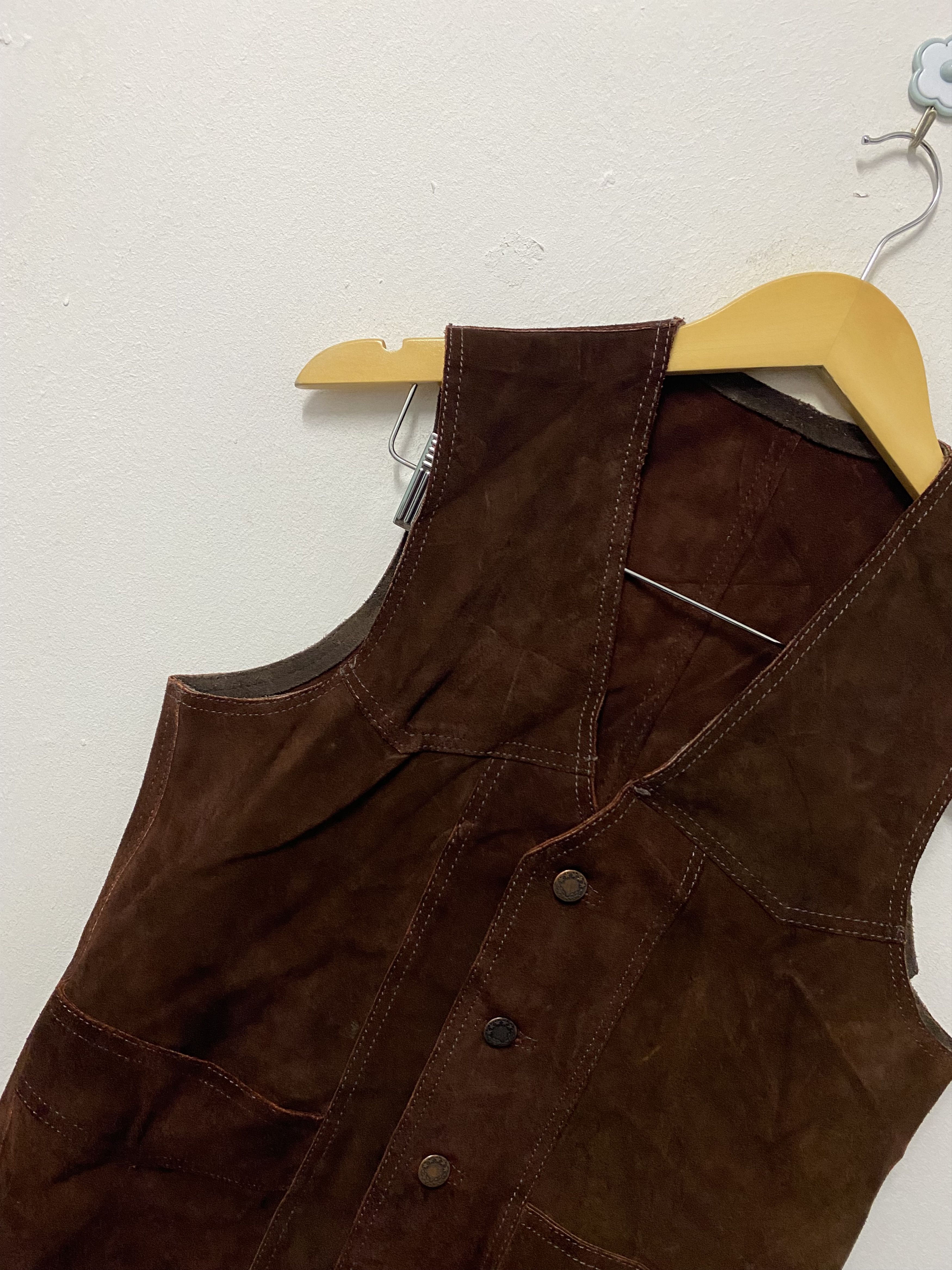 Genuine Leather Frean Fashion Custom Made Vest Real Leather Size 38S - 5 Thumbnail