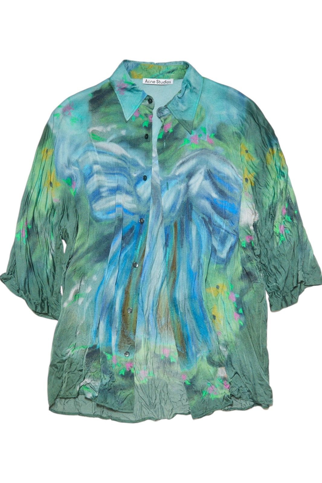 Acne Studios Wrinkle Viscose Abstract Shirt Size US S / EU 44-46 / 1 - 1 Thumbnail