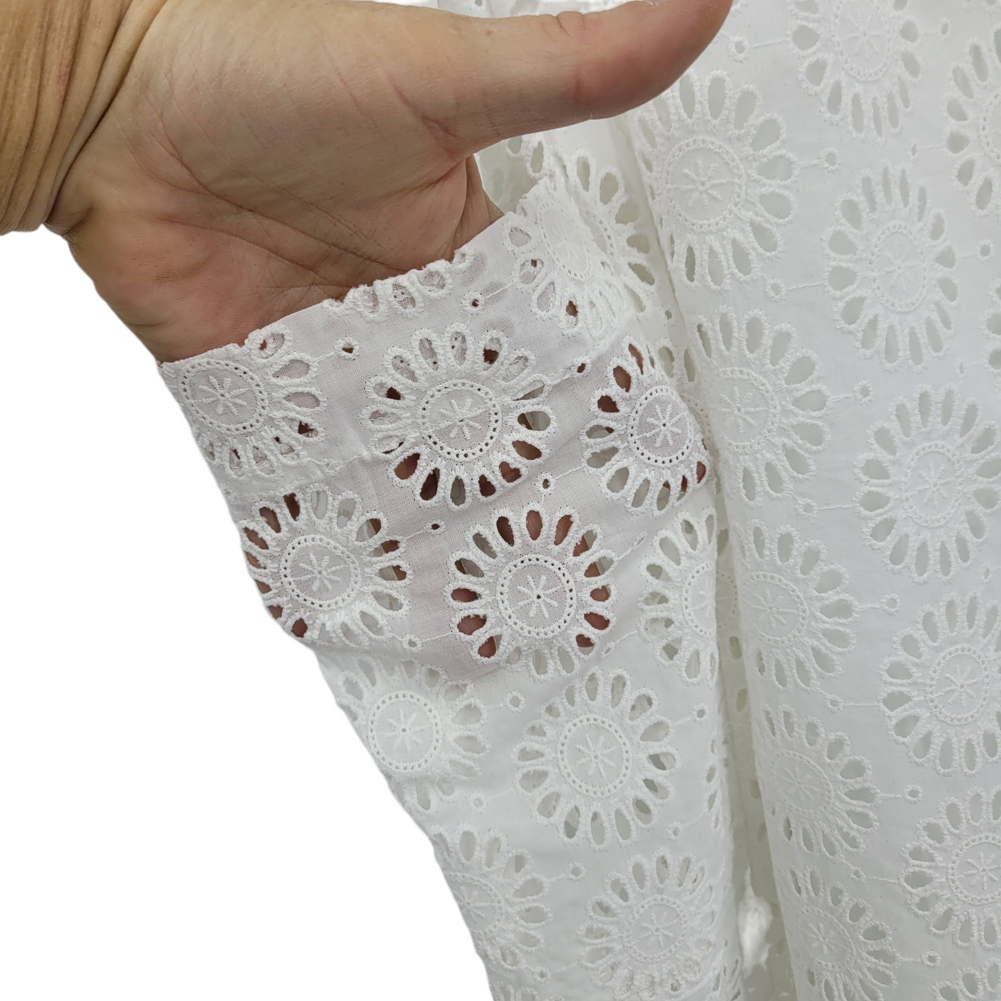 Lilly Pulitzer Lilly Pulitzer Eyelet Lace Midi Skirt Sz 6 White Prairie Pea Size 28" / US 6 / IT 42 - 5 Thumbnail
