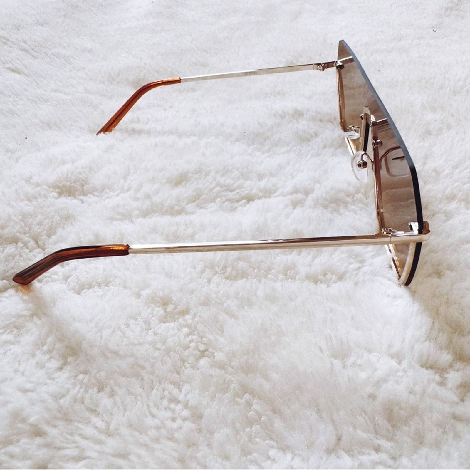 Other Kalia Clear Brown Rimless Sleek Sunglasses Size ONE SIZE - 7 Thumbnail