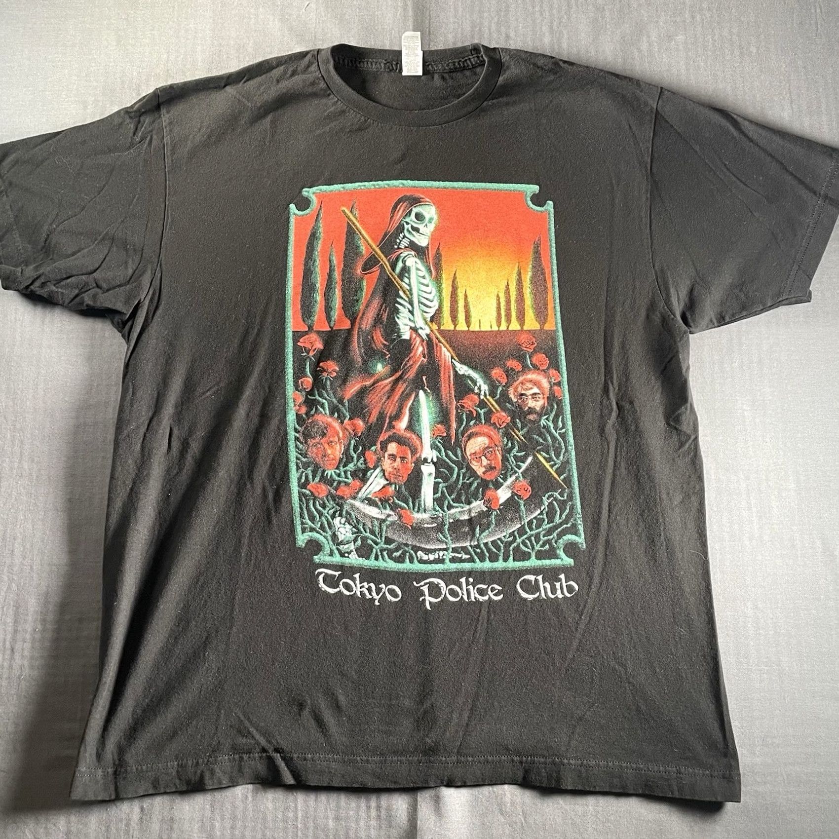 Vintage Tokyo Police Club Shirt XL Mens Black T-Shirt Band Tarot Final Tour Indie Post Punk Revival Size US XL / EU 56 / 4 - 5 Thumbnail