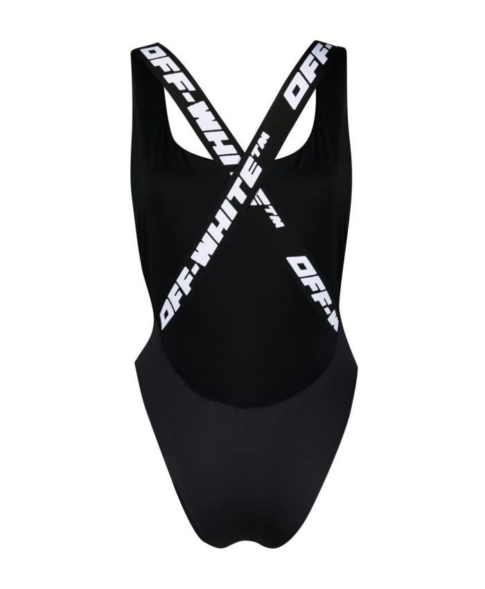 Off-White o1gr1nt0125 Logo Band Swimsuit in Black Size XS / US 0-2 / IT 36-38 - 2 Thumbnail