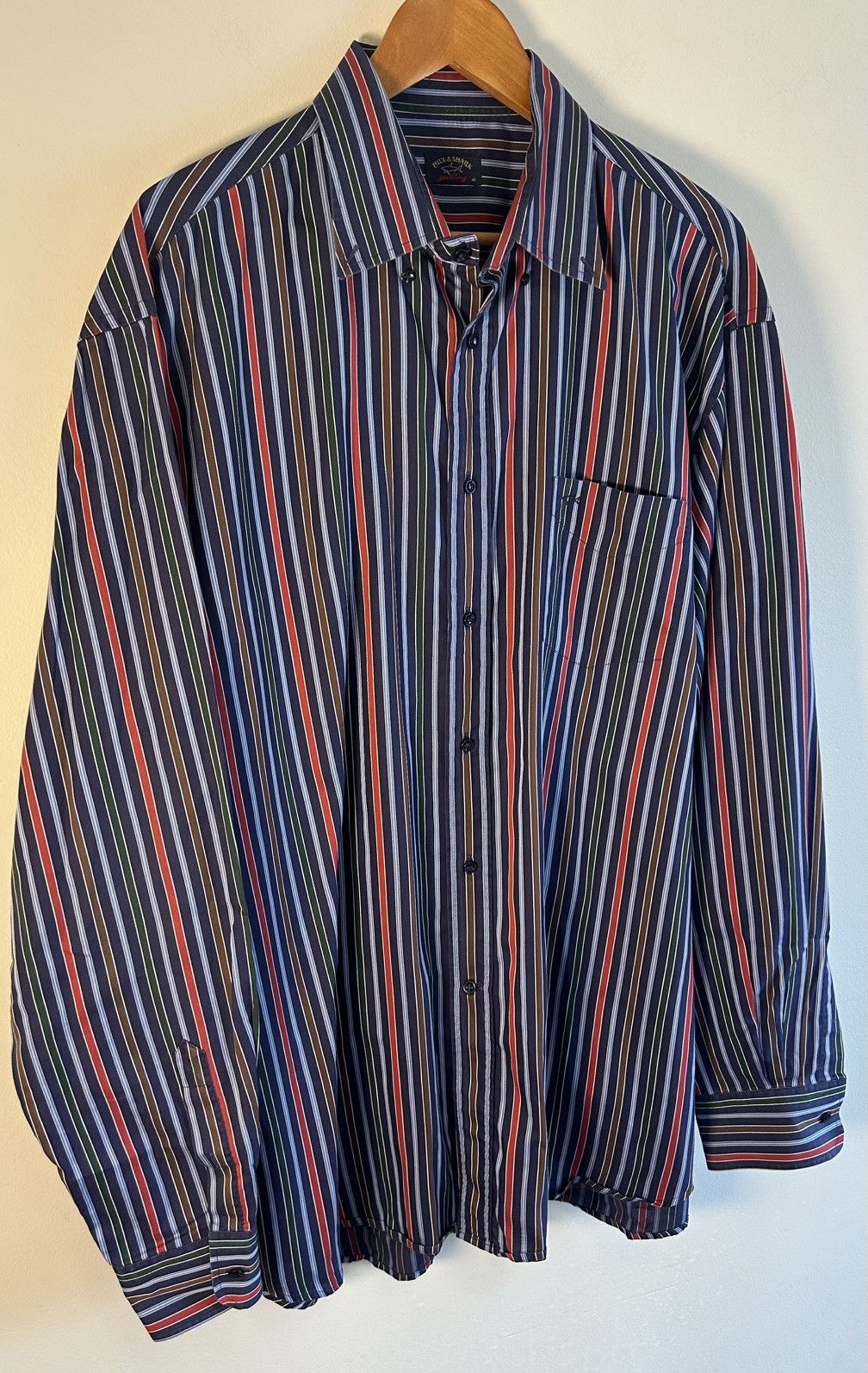 Paul & Shark Paul & Shark Yachting Multicolored Stripes Button Down Shirt Size 46R - 2 Thumbnail