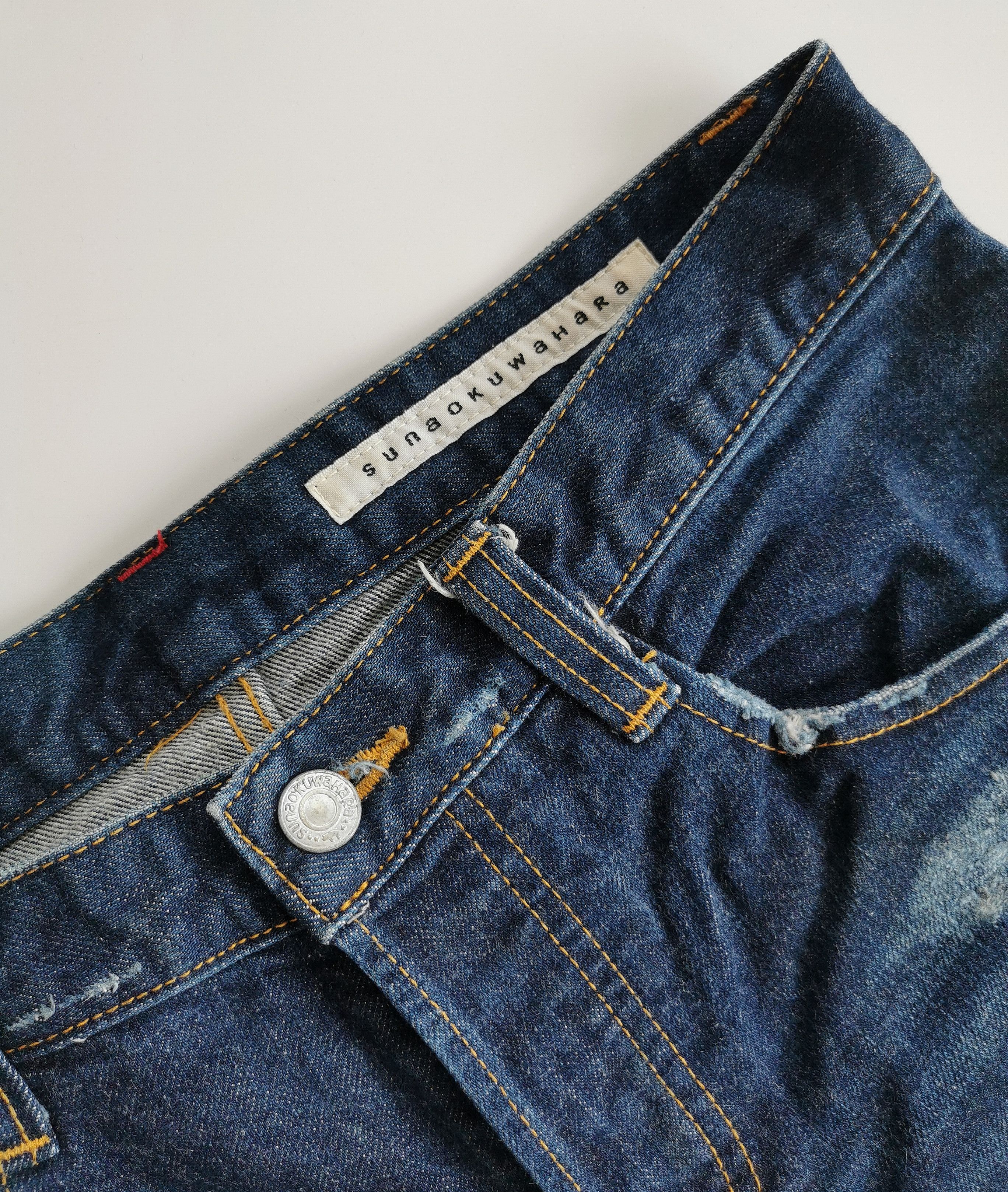 Japanese Brand Sunao Kuwahara Buckle Back Diistressed Jeans Size US 30 / EU 46 - 7 Thumbnail