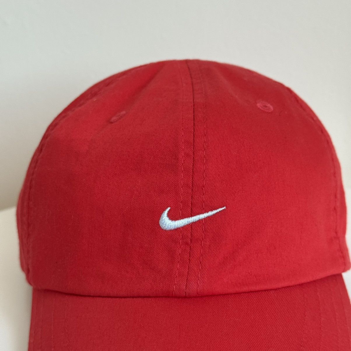 Nike Vintage Nike Red Swoosh Strapback Hat – Adjustable Velcro Size ONE SIZE - 3 Thumbnail