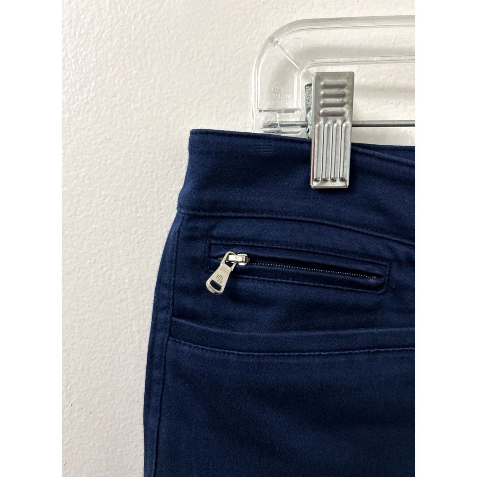 Ralph Lauren Lauren Ralph Lauren Pants Womens 6 Blue Cotton Spandex Twill Pockets Zipper Logo Straight Chino Casual Workwear Mens? Size 28" / US 6 / IT 42 - 5 Thumbnail