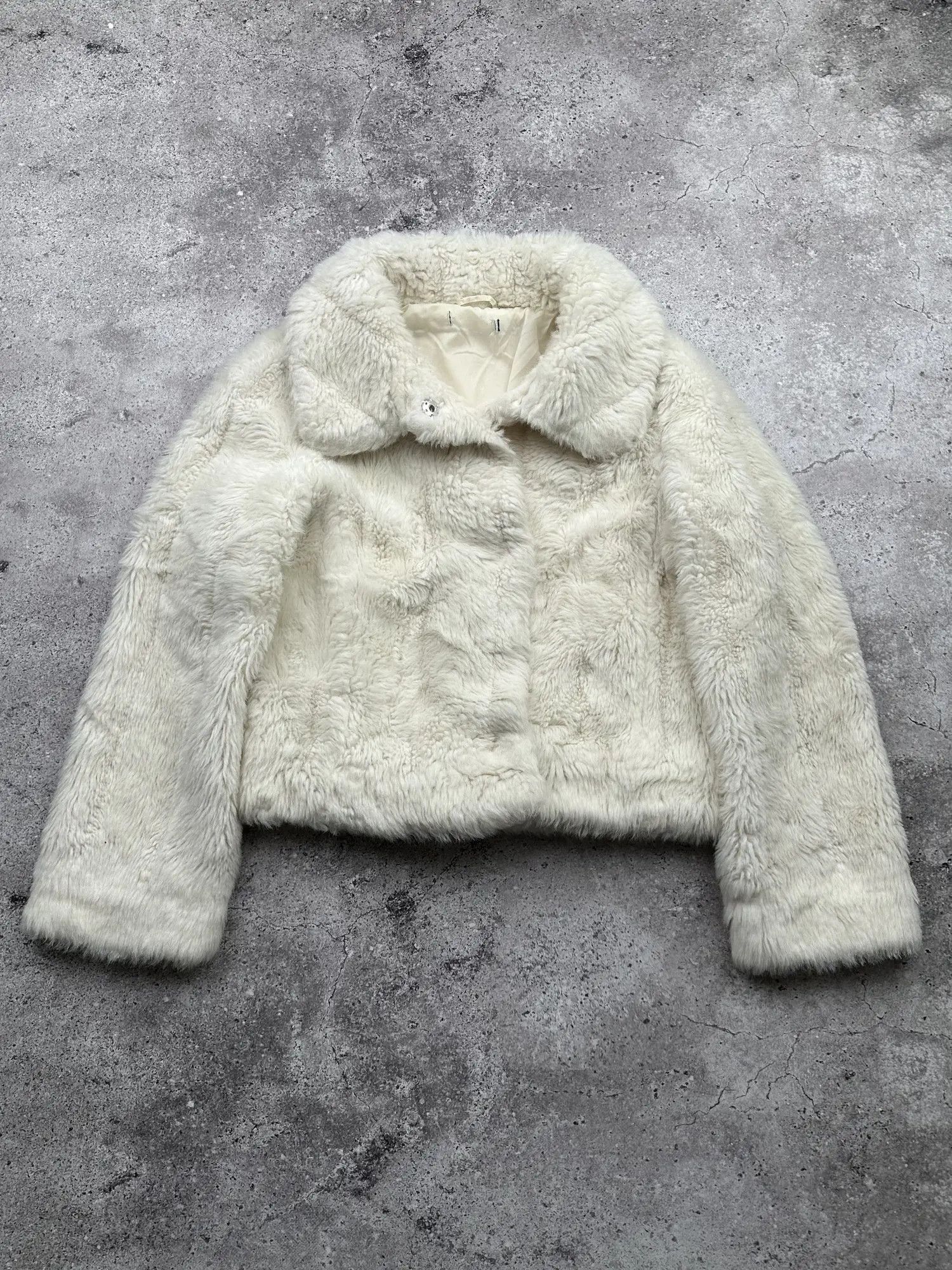Japanese Brand Vintage Cropped Faux Fur Coat C143(V78)(E8) Size M / US 6-8 / IT 42-44 - 1 Thumbnail