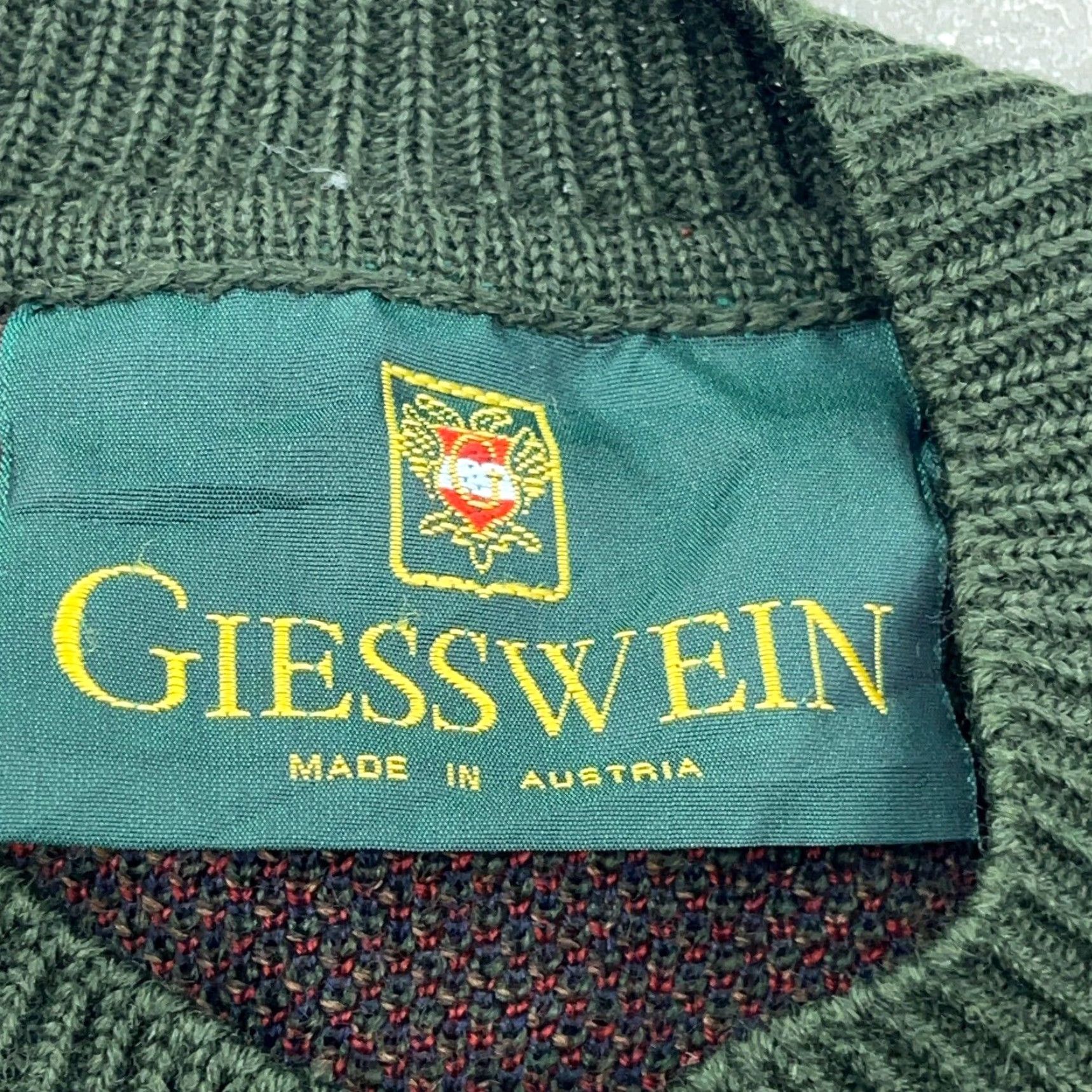 Vintage Giesswein Wool Cardigan Sweater Medium Green Blue Geometric Knit Mens Size US M / EU 48-50 / 2 - 3 Thumbnail