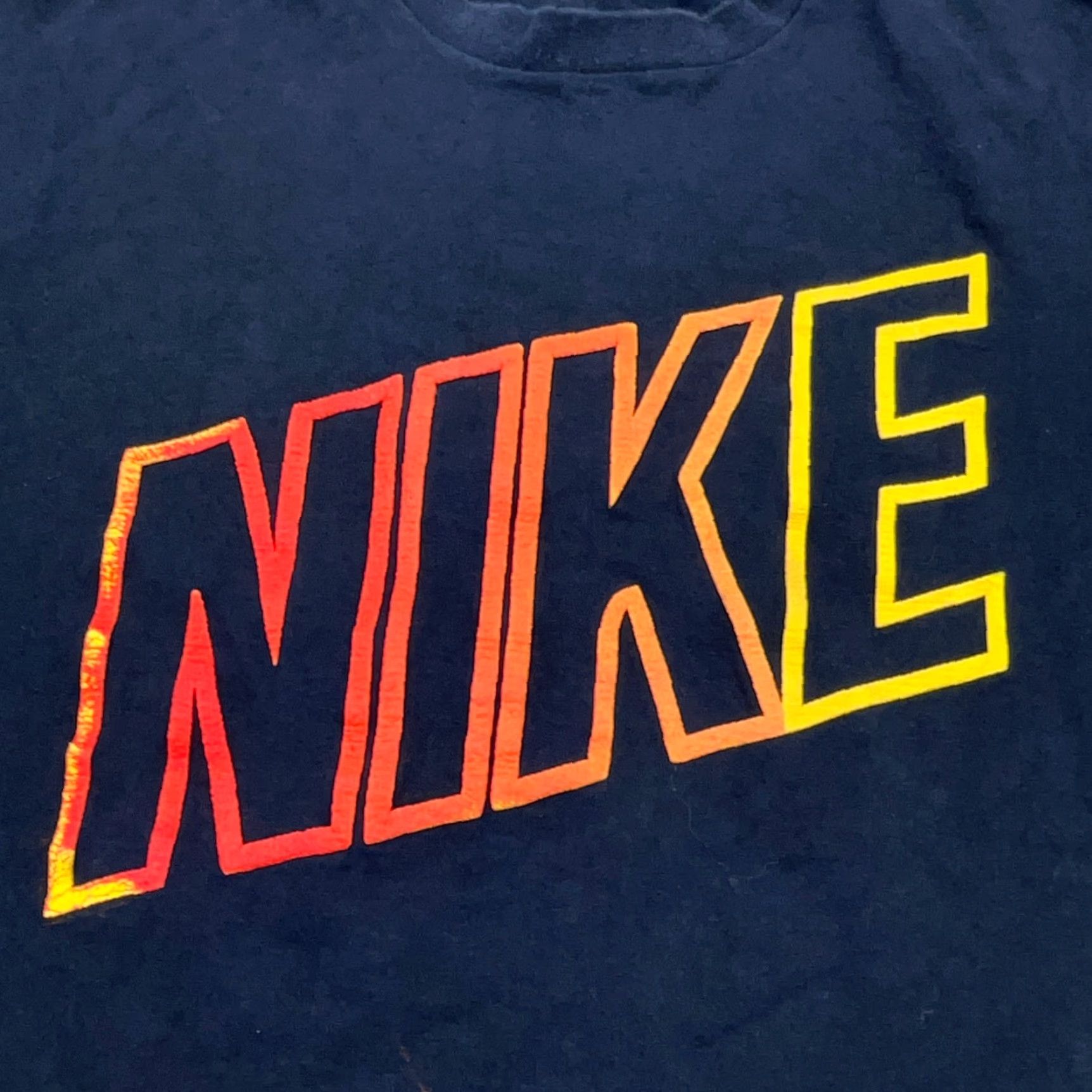 Nike VINTAGE Nike Shirt Men XL Black Tee Spell Out Neon Single Stitch 90s USA Made Shirt Size US XL / EU 56 / 4 - 4 Thumbnail