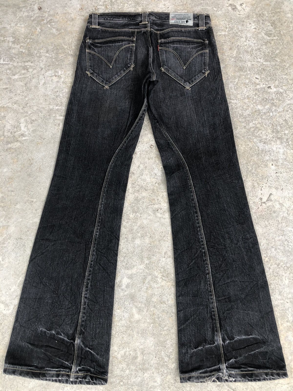 Levi's Y2k Levi’s Engineered Flared Jeans Distressed Size US 31 - 2 Thumbnail