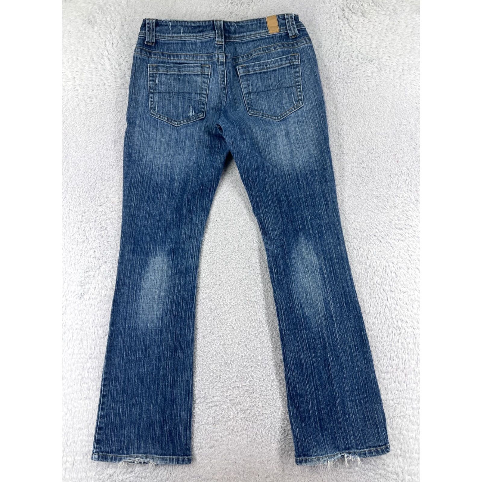 Vintage Maurines Women's Bootcut Jeans 5 Blue Denim Stretch Distressed Vintage Style Size 27" / US 4 / IT 40 - 2 Thumbnail