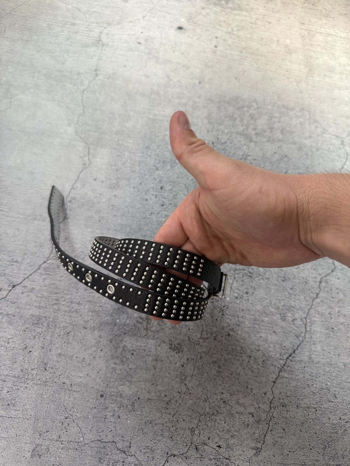 Japanese Brand Vintage Diesel Style Rhinestone Opium Distressed Y2K Belt Size ONE SIZE - 2 Thumbnail