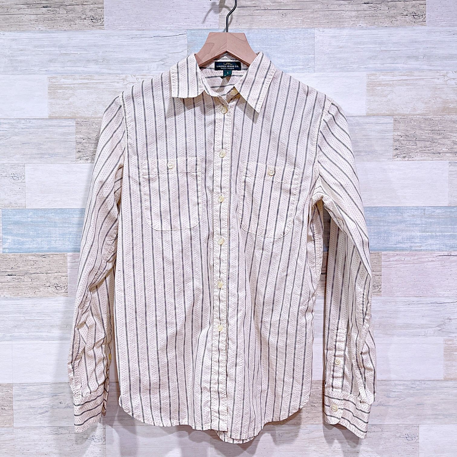 Lauren Ralph Lauren LRL Ralph Lauren Aztec Striped Shirt Beige Womens Small Size S / US 4 / IT 40 - 1 Thumbnail