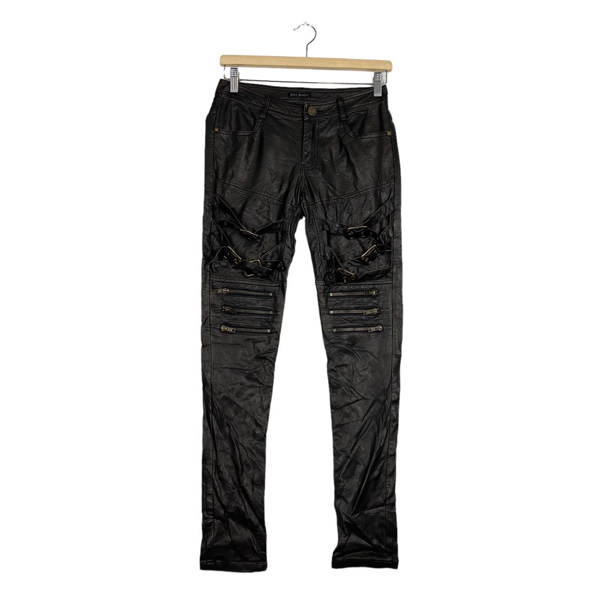 Designer 🔥 DEVIL FASHION CYBERPUNK BONDAGE LEATHER SYNTETIC Size US 26 / EU 42 - 2 Thumbnail