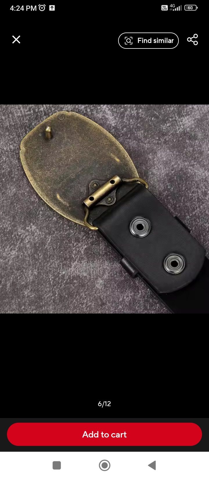 Vintage Leather Y2K Buckle Belt Size ONE SIZE - 4 Thumbnail
