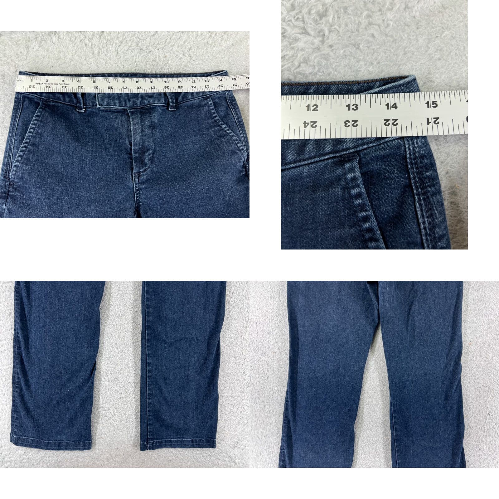 Vintage Pants Womens Jeans Blue Denim Stretch Low Rise 27x31 28 5-Pocket Design Flared Cotton Blend Regular 31 Inseam Size 28" / US 6 / IT 42 - 9 Thumbnail