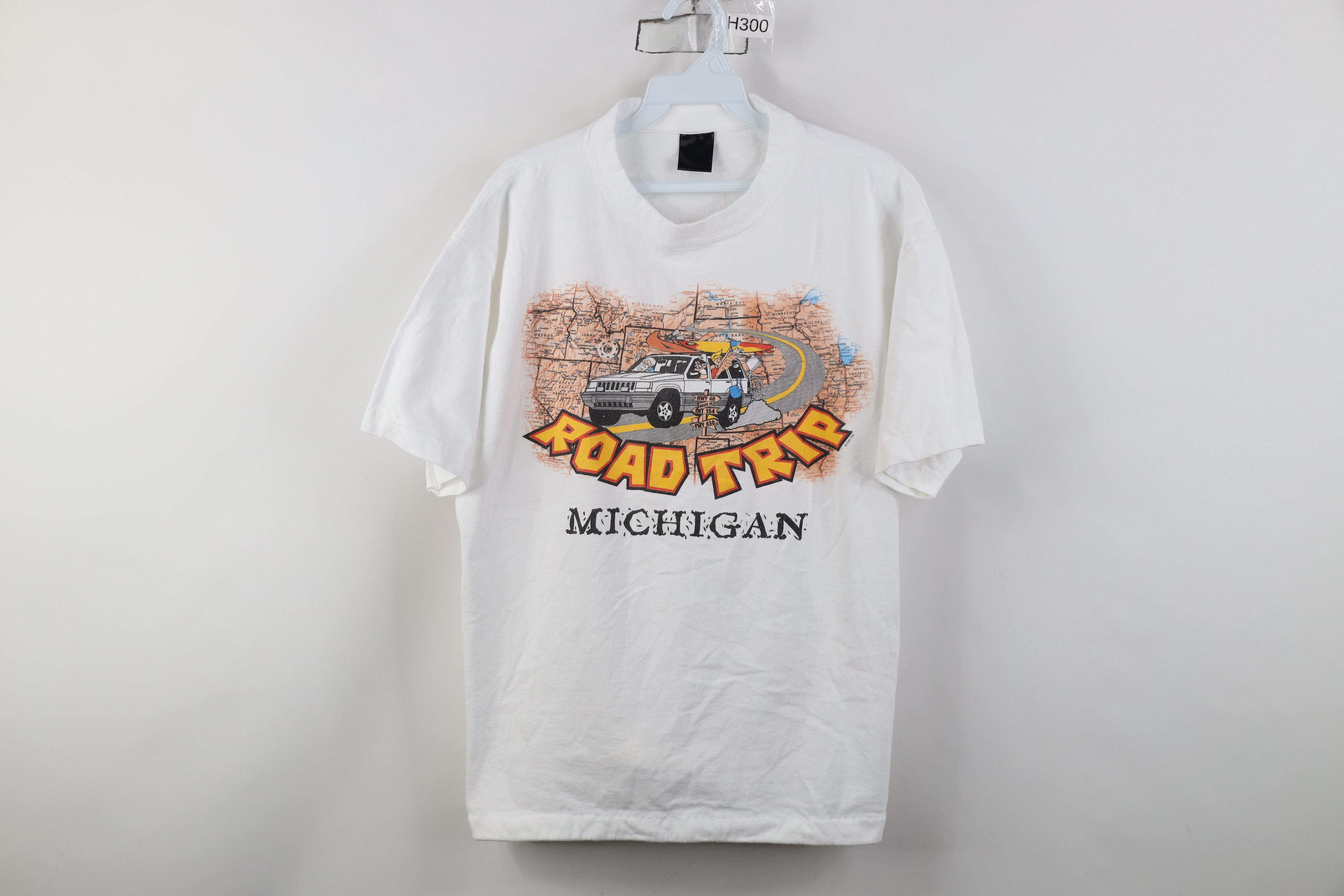 Vintage Vintage 90s Spell Road Trip Michigan Short Sleeve T-Shirt Size L / US 10 / IT 46 - 1 Thumbnail