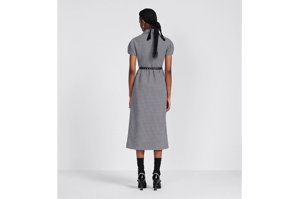 Dior o1bcso1str0225 Dress with Puff Sleeves in Black/White Size L / US 10 / IT 46 - 6 Thumbnail