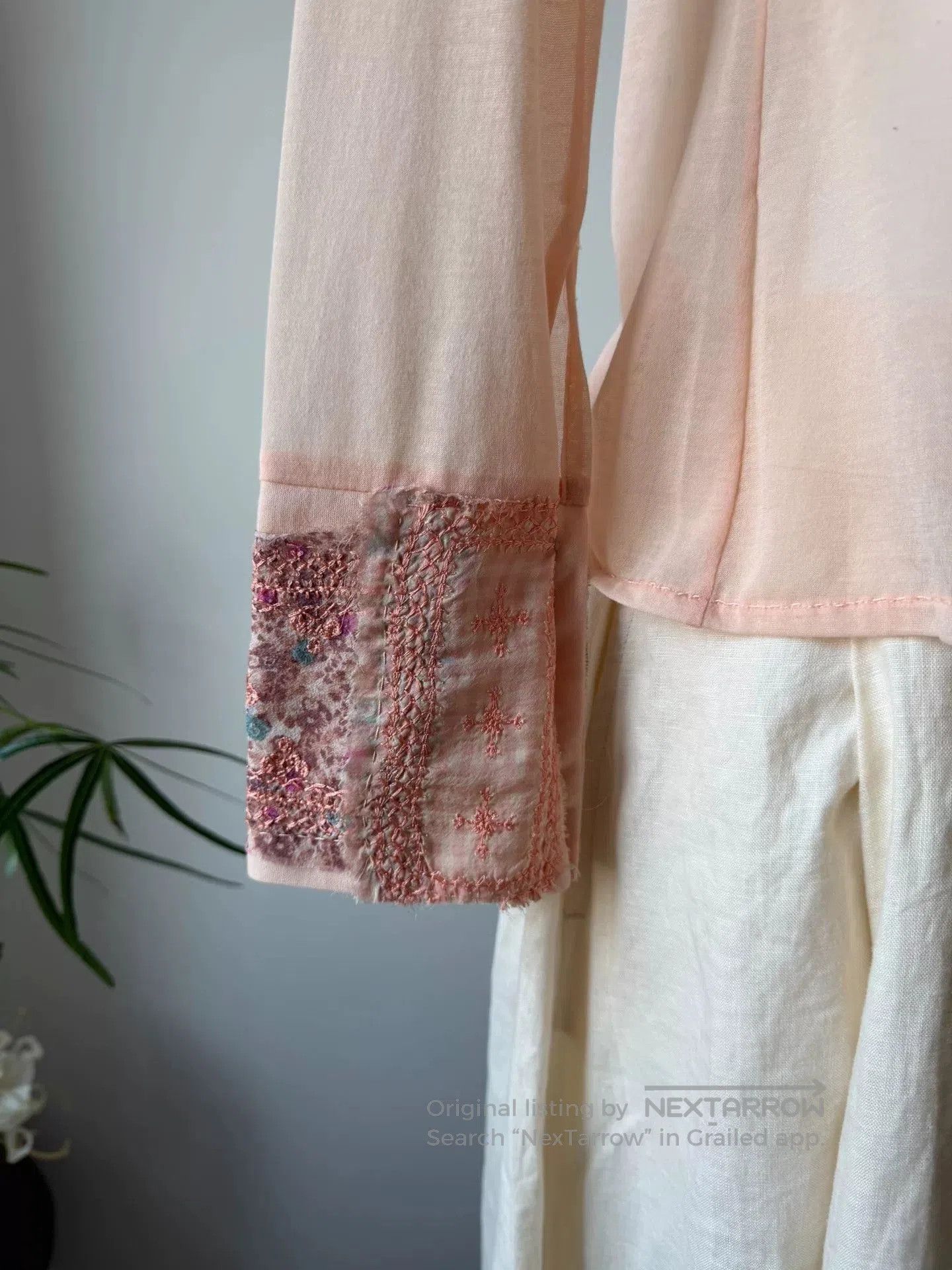 Other Ermanno Scervino Pink Embroidered Floral Shirt. Size M / US 6-8 / IT 42-44 - 8 Thumbnail