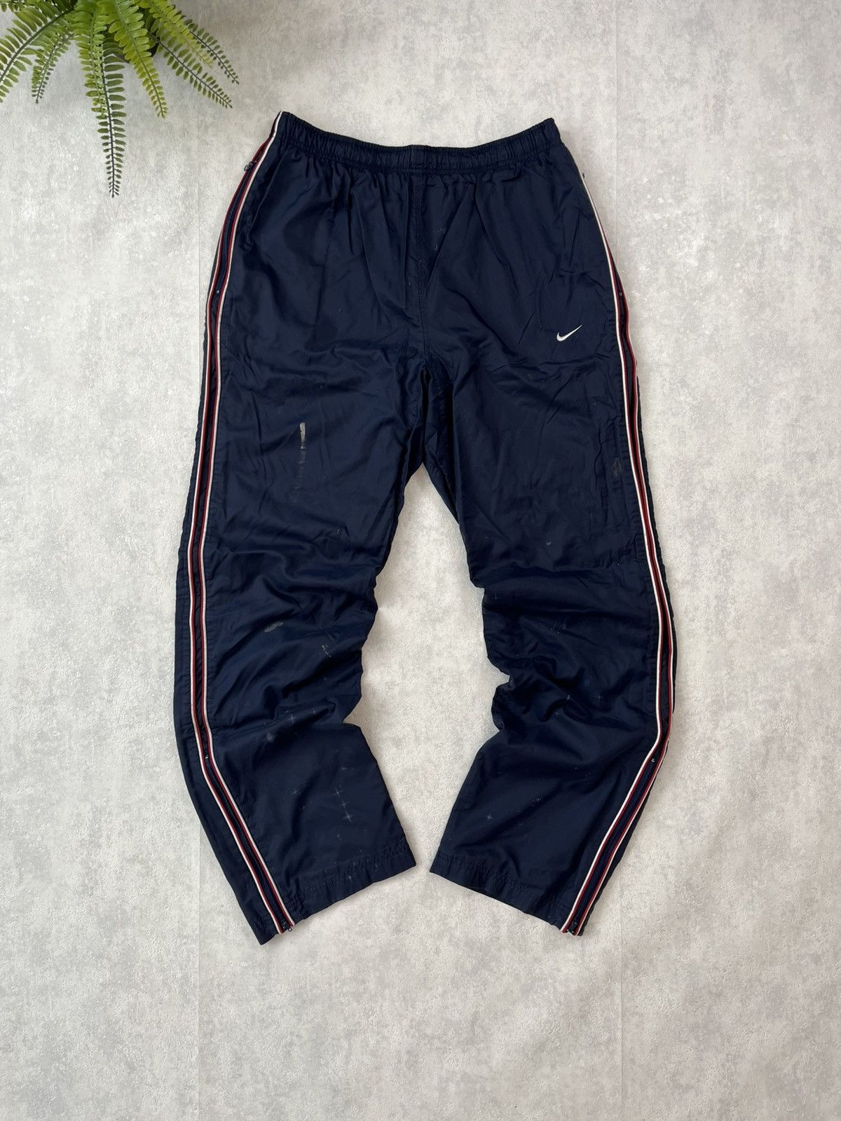 Nike × Vintage 90s Nike Swoosh Vintage Y2K Parachute Nylon Distressed Pants Size US 33 - 1 Thumbnail
