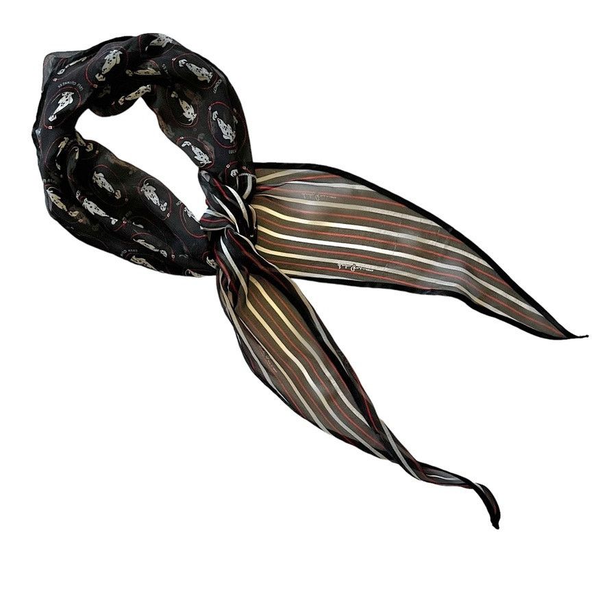 Other Lulu Guinness Dalmatian Dog Striped Silk Chiffon Scarf Size ONE SIZE - 6 Thumbnail