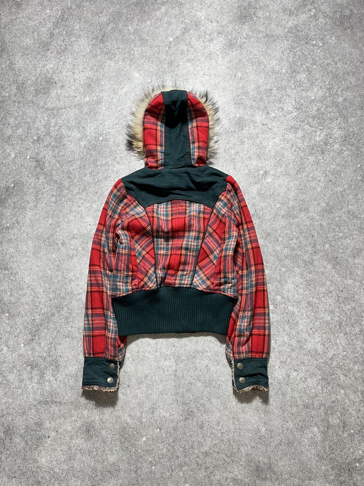 Japanese Brand ‼️SOLD‼️Egoist y2k Plaid Fur Jacket Size M / US 6-8 / IT 42-44 - 5 Thumbnail