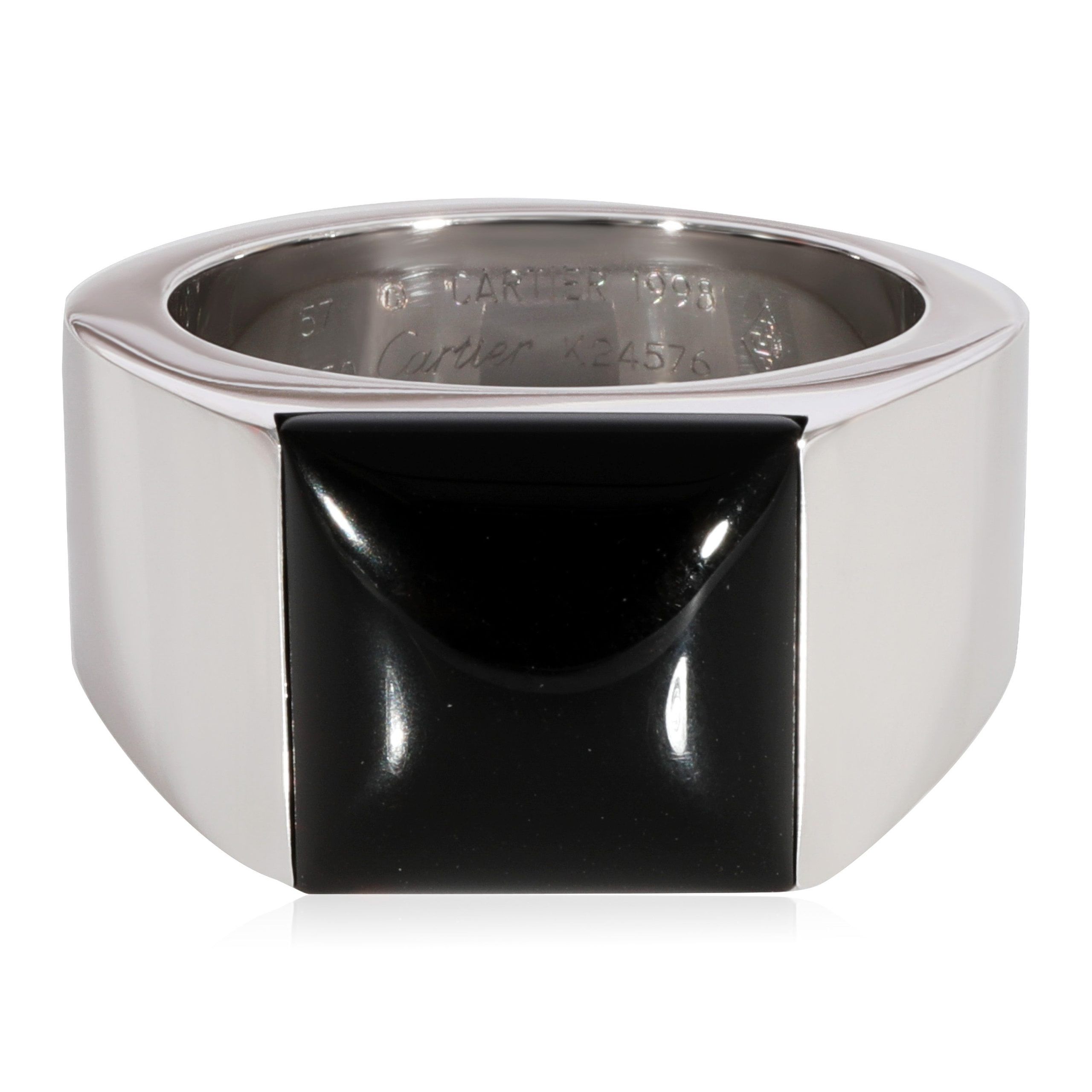 image of Cartier Tank Onyx Ring In 18K White Gold, Women's