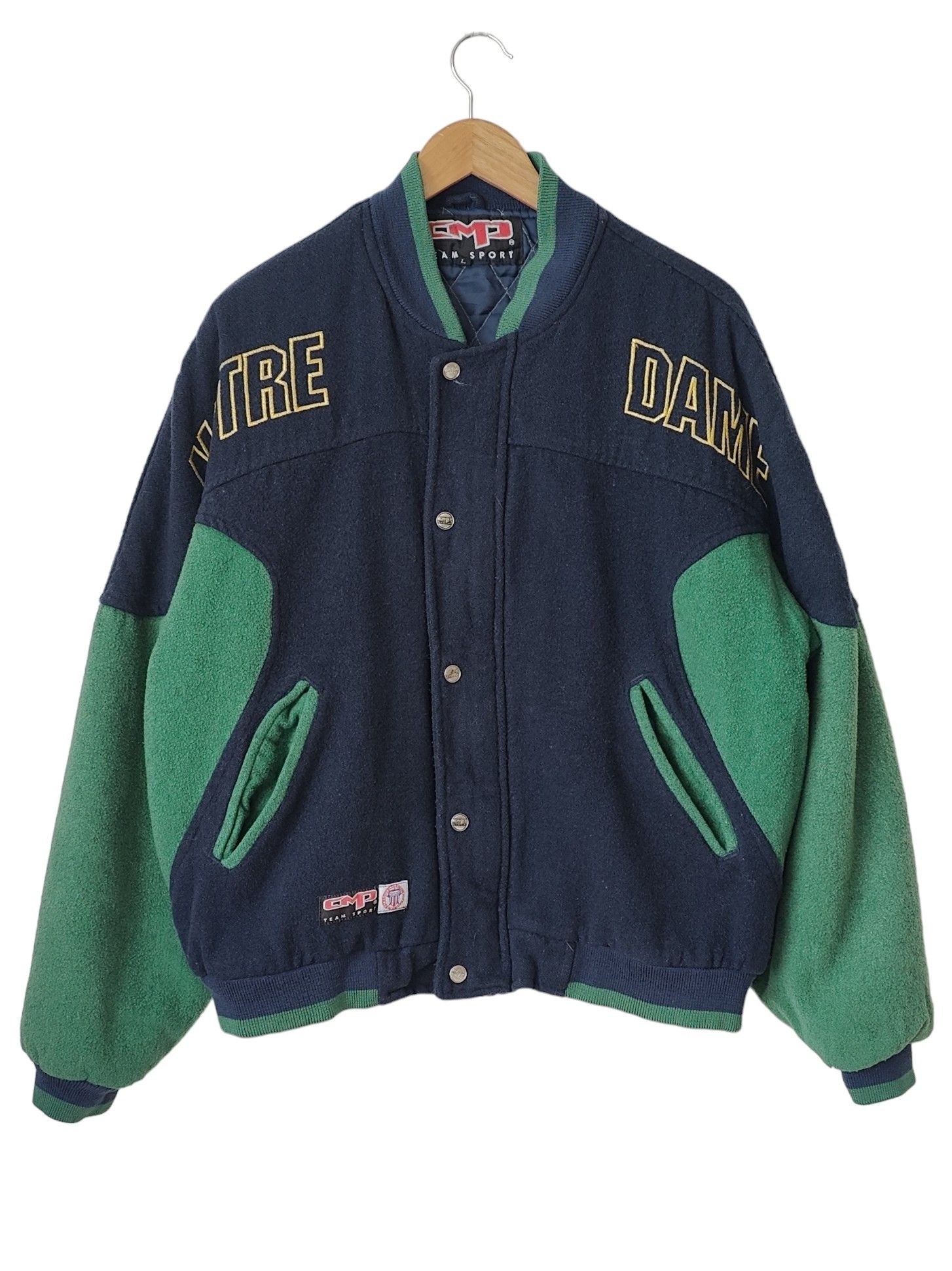 NCAA × Vintage Notre Dame Fighting Irish CMP Vintage 90s Varsity Jacket Size US L / EU 52-54 / 3 - 2 Thumbnail