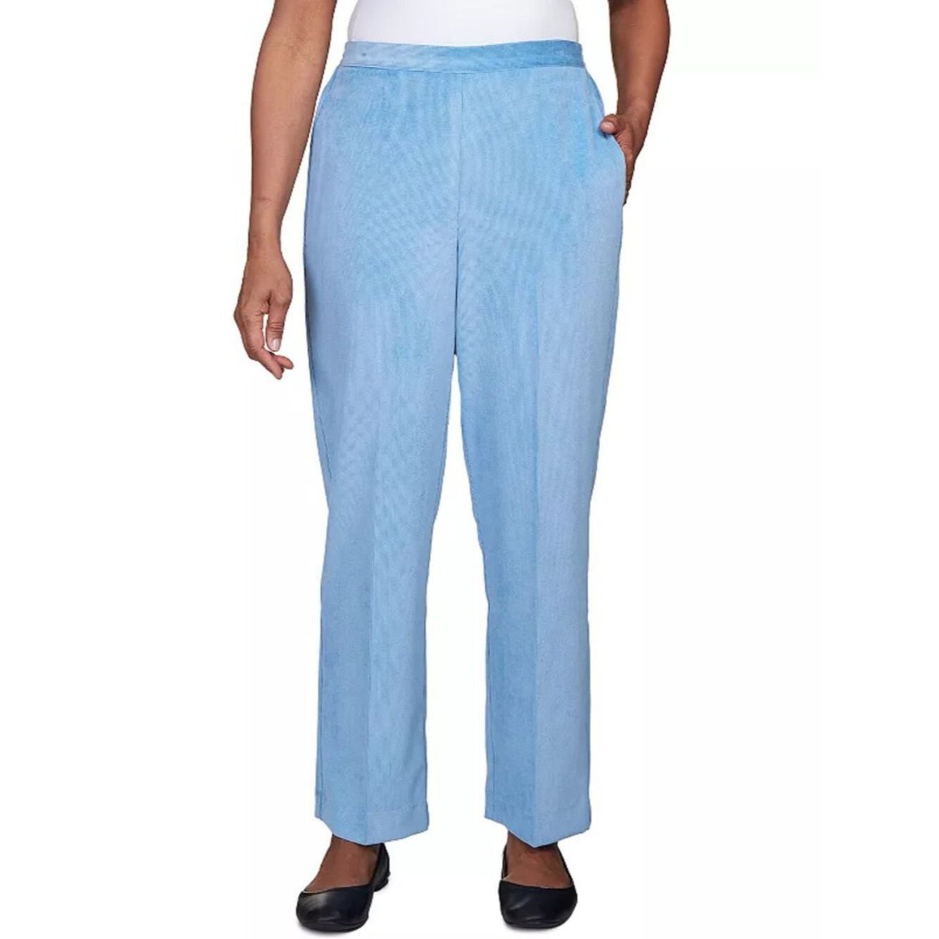 Other New Alfred Dunner Sleek Corduroy Pull-on Baby Blue Pants Si Size 34" / US 12 / IT 48 - 1 Thumbnail