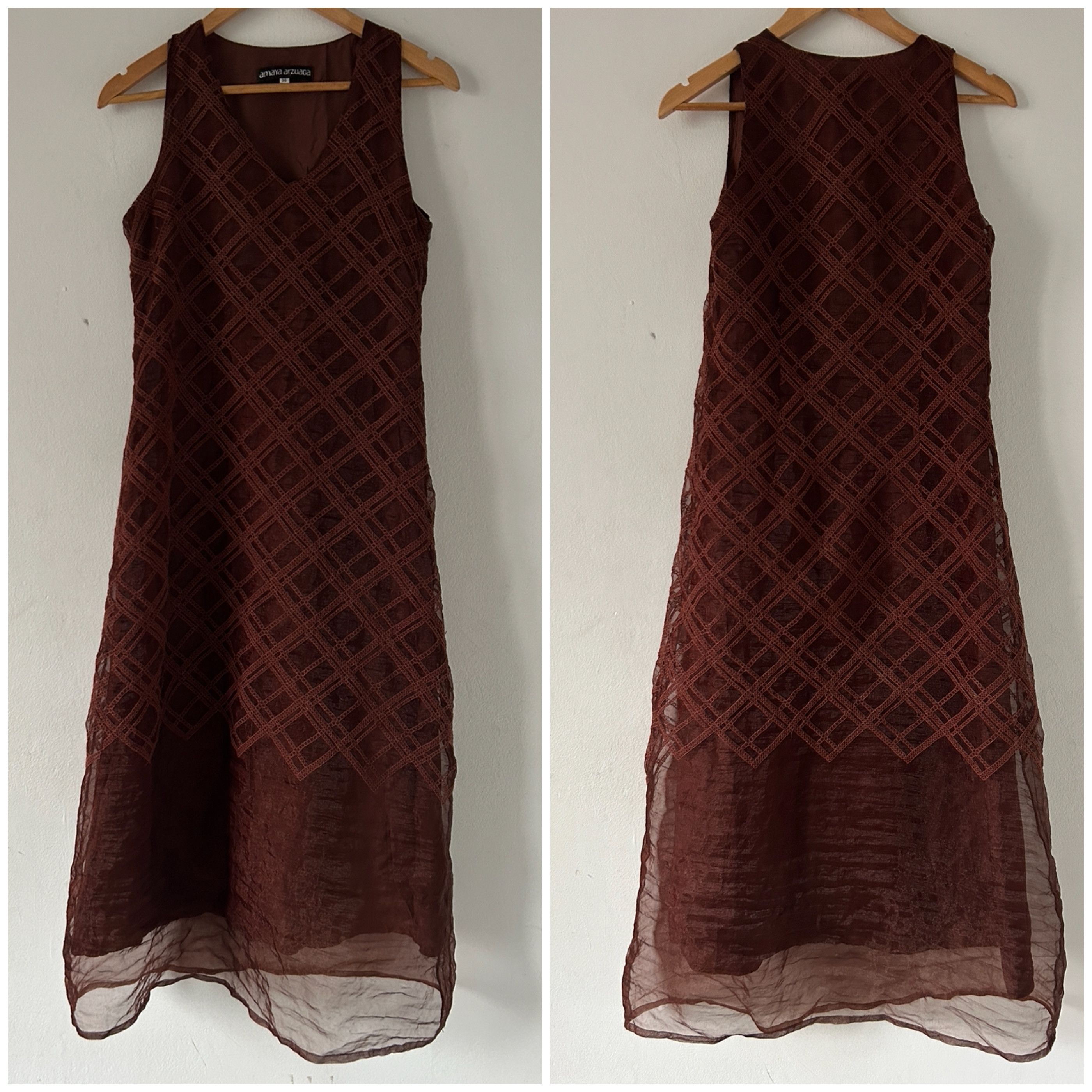 Vintage Amaya Arzuaga vintage brown tank dress Size S / US 4 / IT 40 - 8 Thumbnail