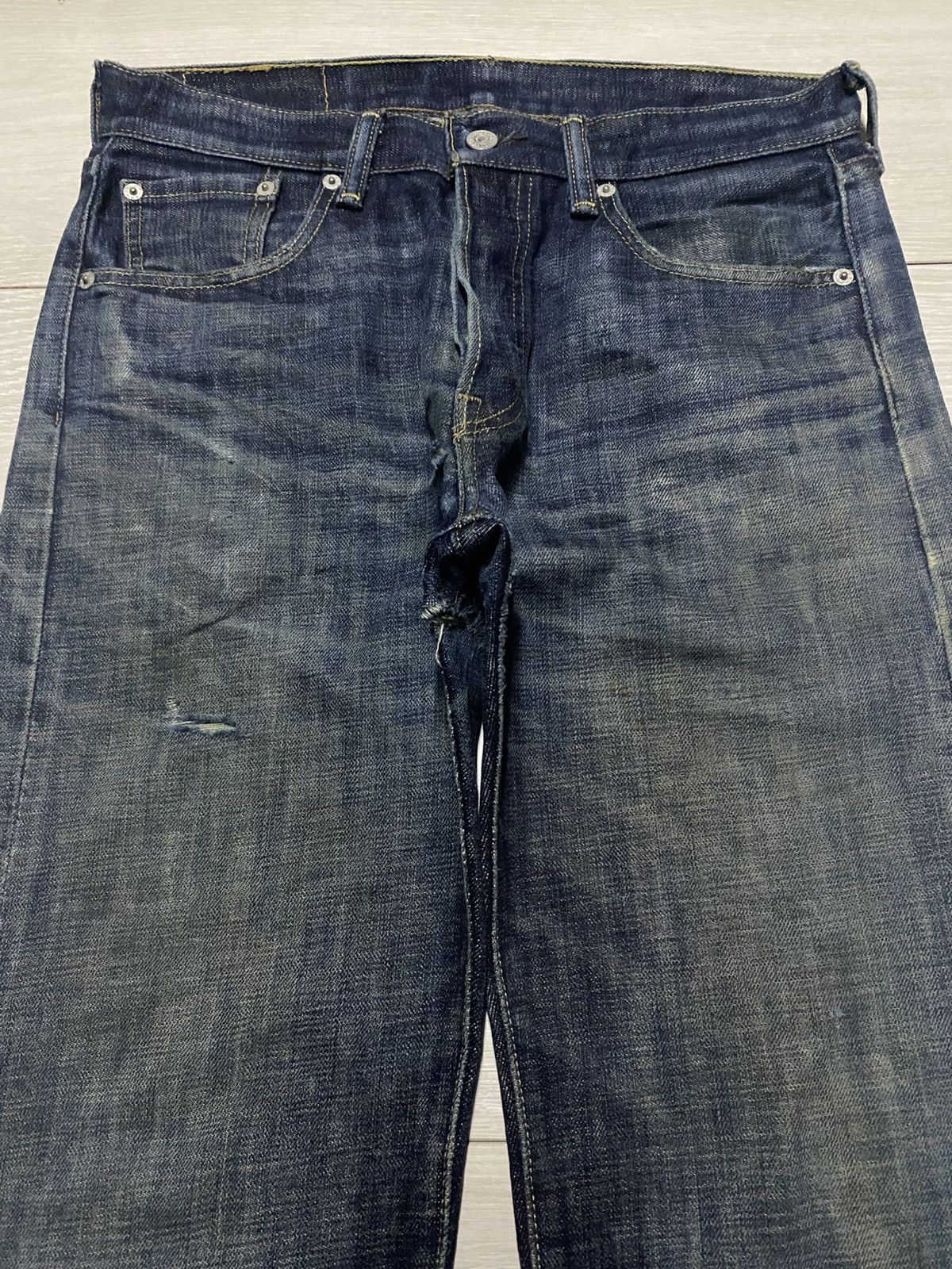 Levi's Vintage Levis 501 Y2K Mud Wash Distressed Loose Jeans Size US 30 / EU 46 - 3 Thumbnail