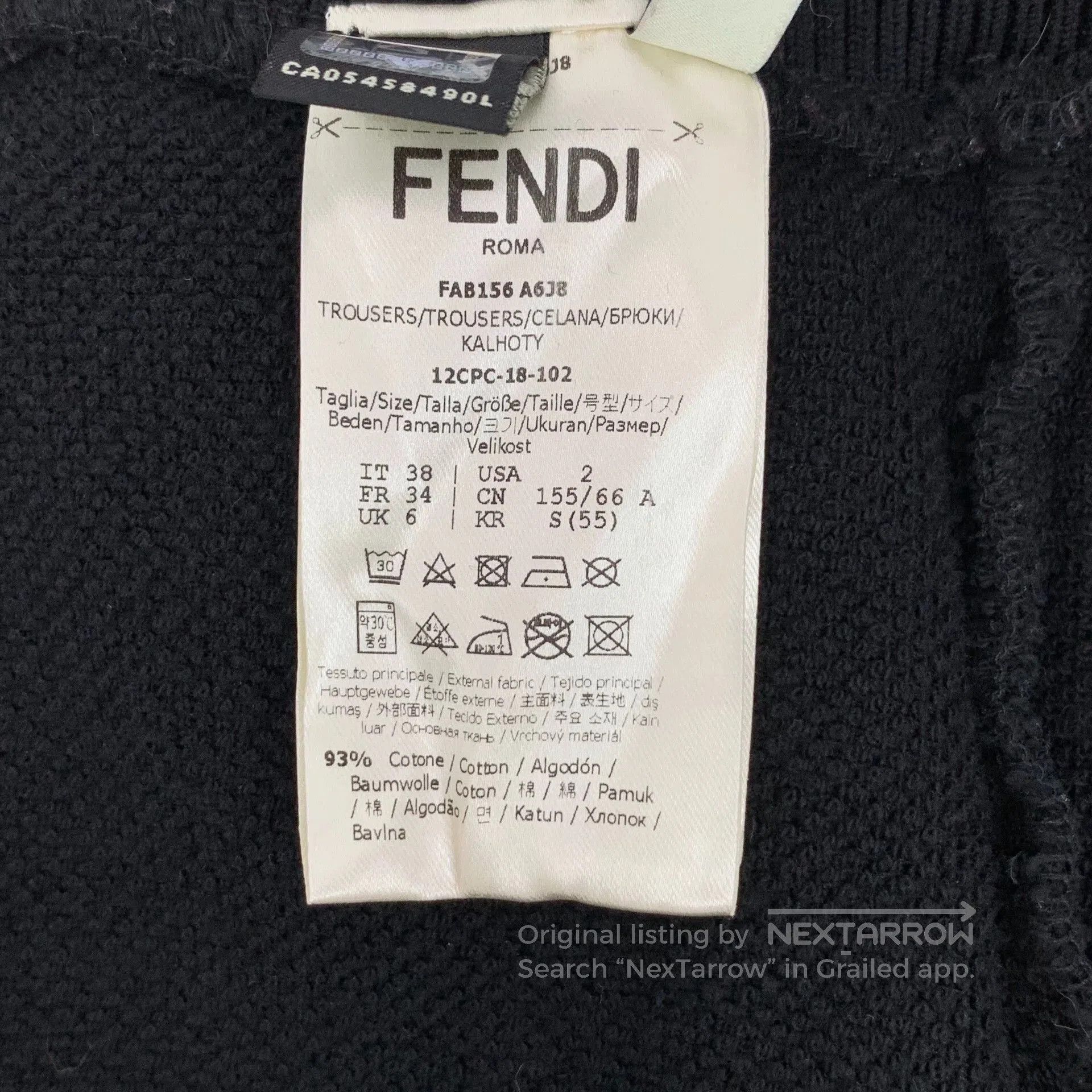Fendi fendi black side logo cotton jogger pants. Size US 38 / EU 54 - 8 Thumbnail