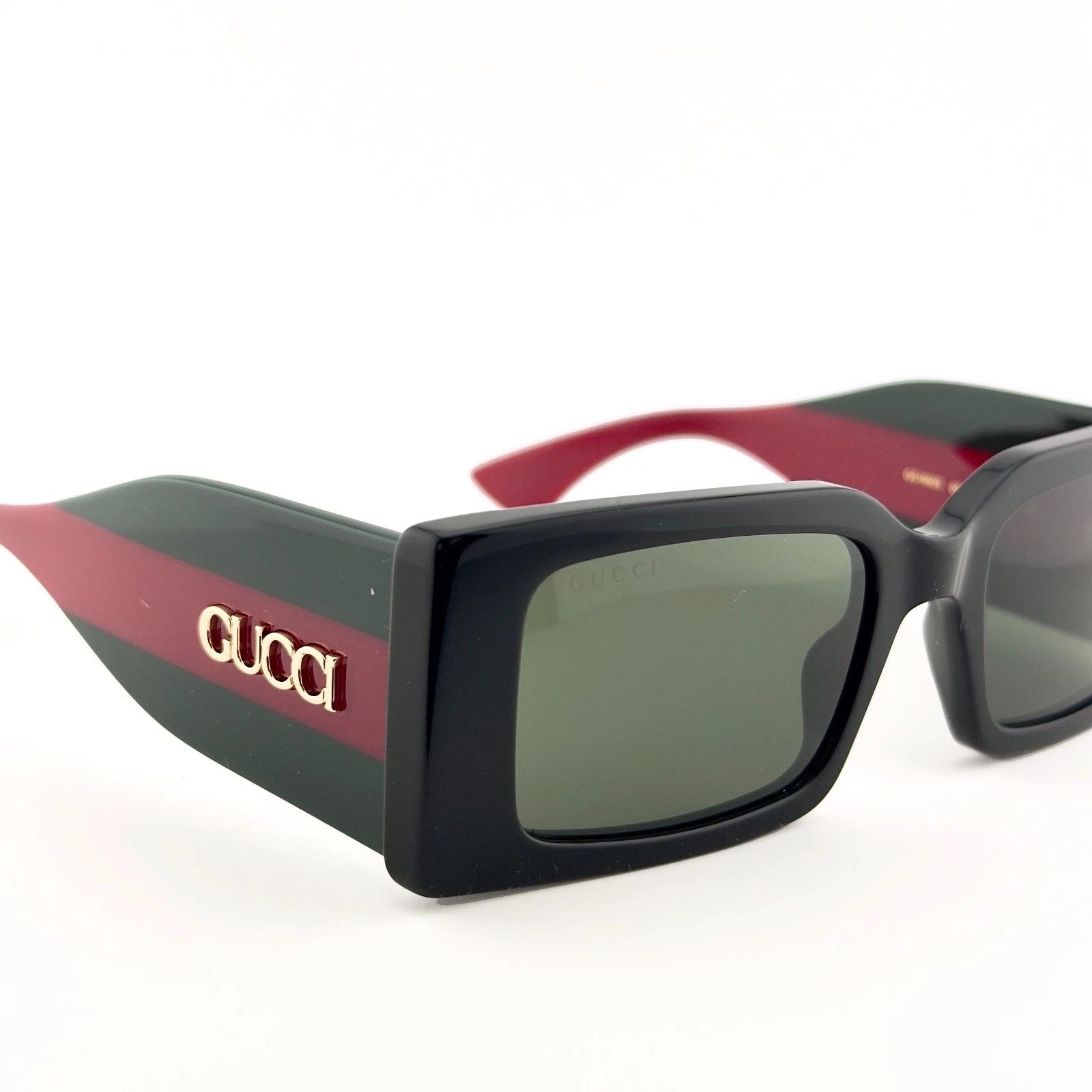 Gucci GUCCI Gg1860S 1860 Black Green Web Logo Sunglasses 001 Size ONE SIZE - 5 Thumbnail