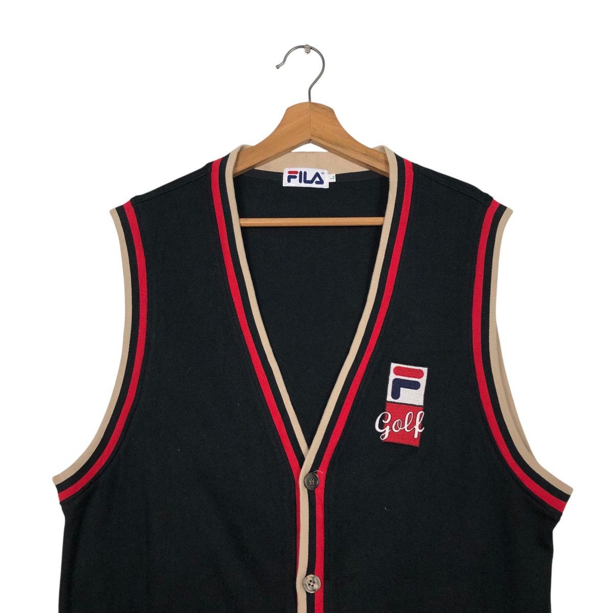 Fila × Japanese Brand 📌Vintage Vest Tank Top Fila Golf Big Logo Size US L / EU 52-54 / 3 - 4 Thumbnail