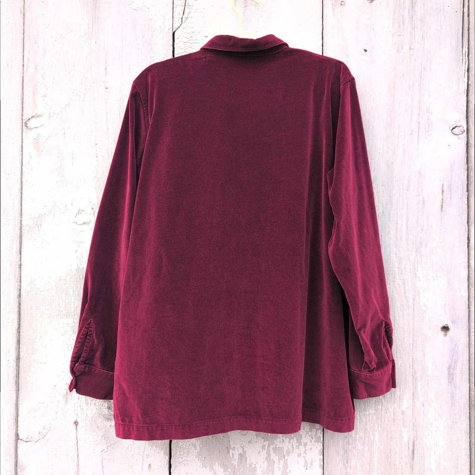 L.L. Bean Vintage 90s LL Bean Velvet Vampy Magenta Button Down Large Size L / US 10 / IT 46 - 4 Thumbnail