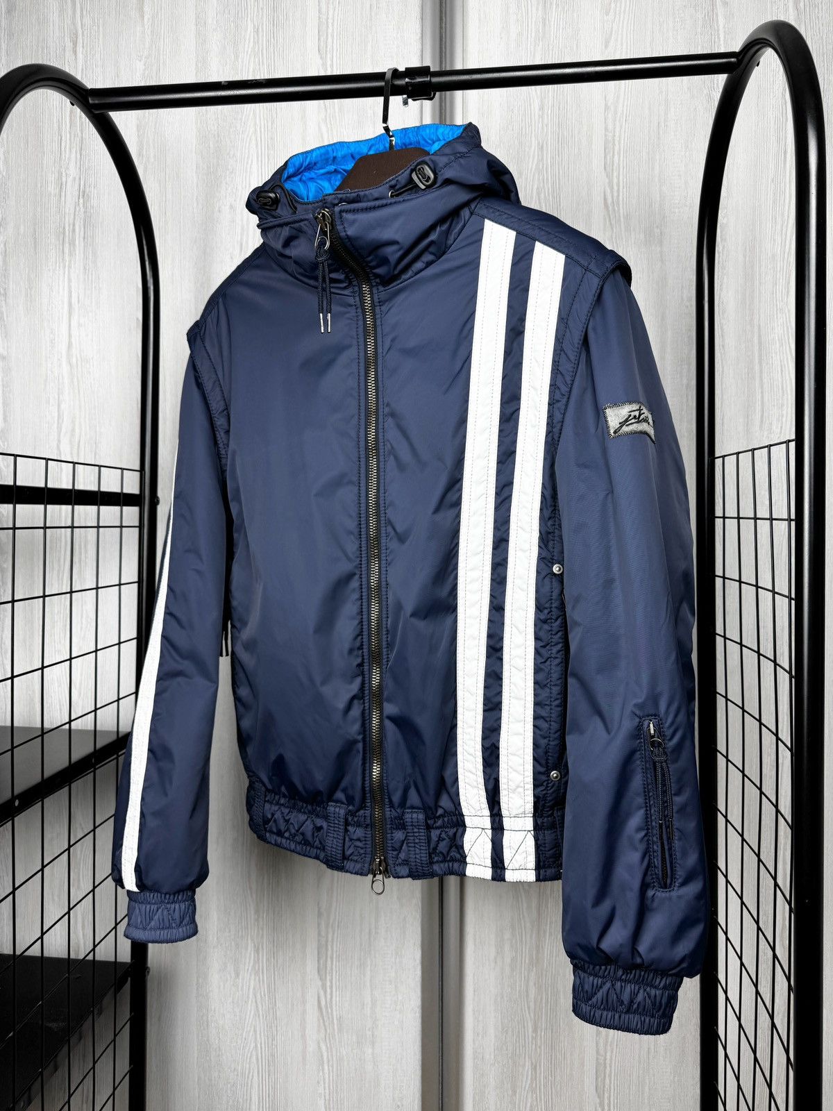 JET SET Jet Set Blue Nylon striped insulated ski jacket Italy sz 2 Size US M / EU 48-50 / 2 - 5 Thumbnail