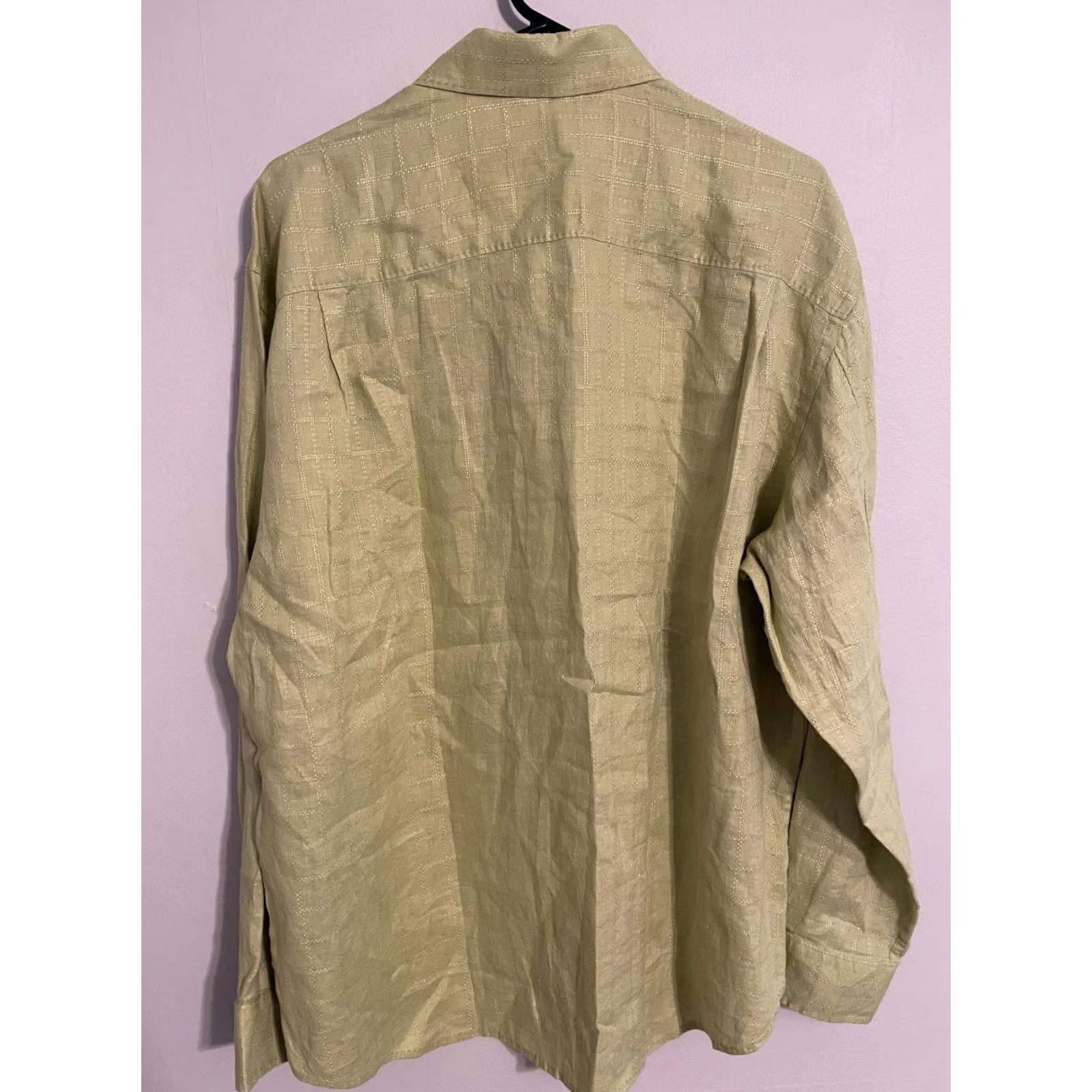 Tommy Bahama Tommy Bahama Button Up Casual Shirt Light Green Linen Long Sleeve Men's XLarge XL Size US XL / EU 56 / 4 - 4 Thumbnail