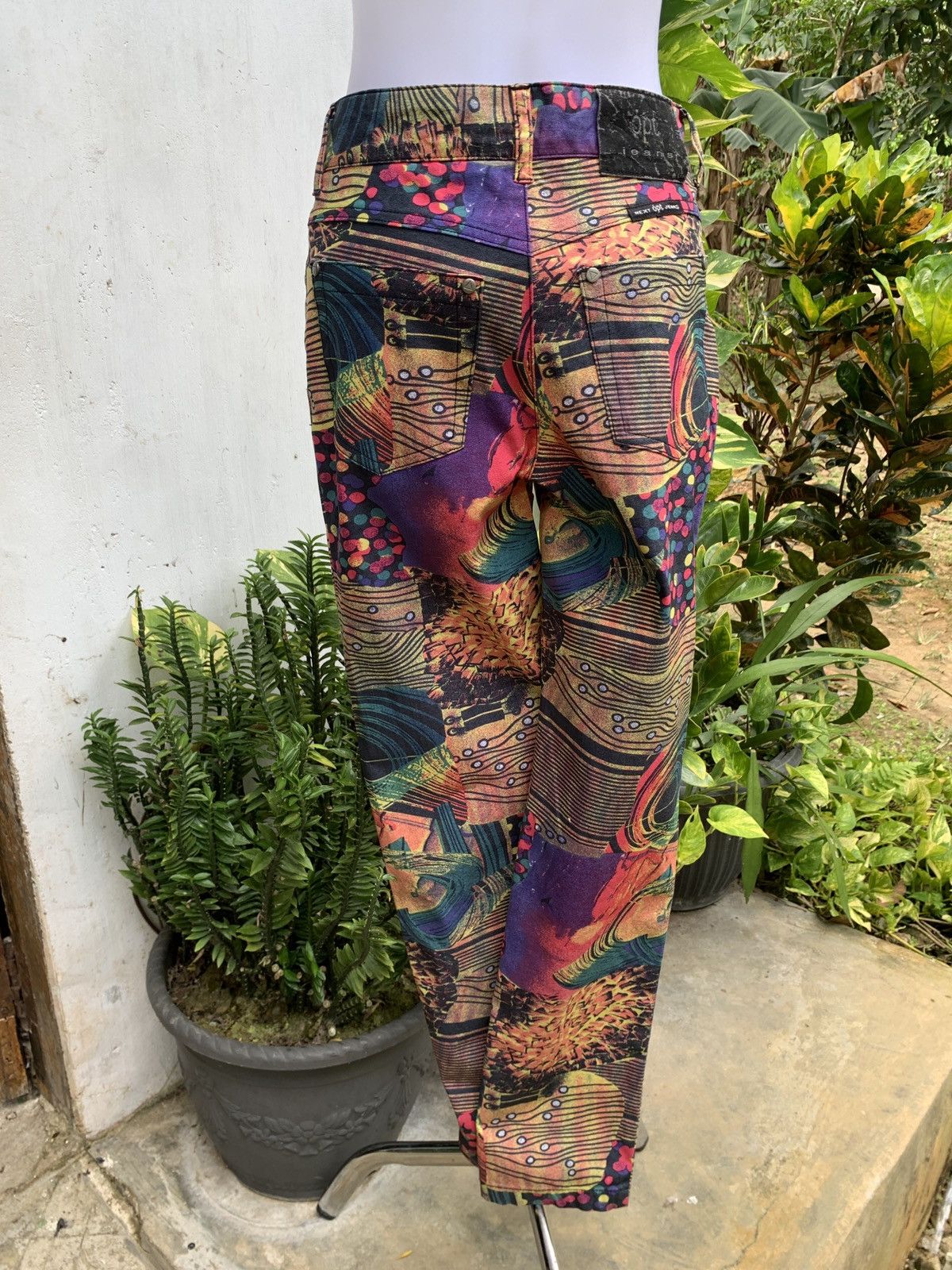 2000s opt Jeans Multicolor Art Straight Pants Bottoms