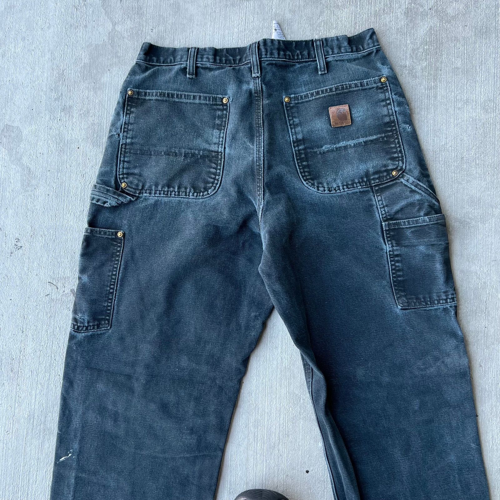 Carhartt × Vintage Carhartt faded black double knee work wear carpenter pants Size US 31 - 6 Thumbnail