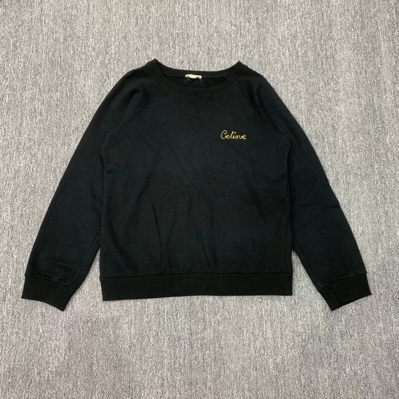 Celine Celine black embroidered gold logo hoodie M 95 new Size M / US 6-8 / IT 42-44 - 1 Thumbnail
