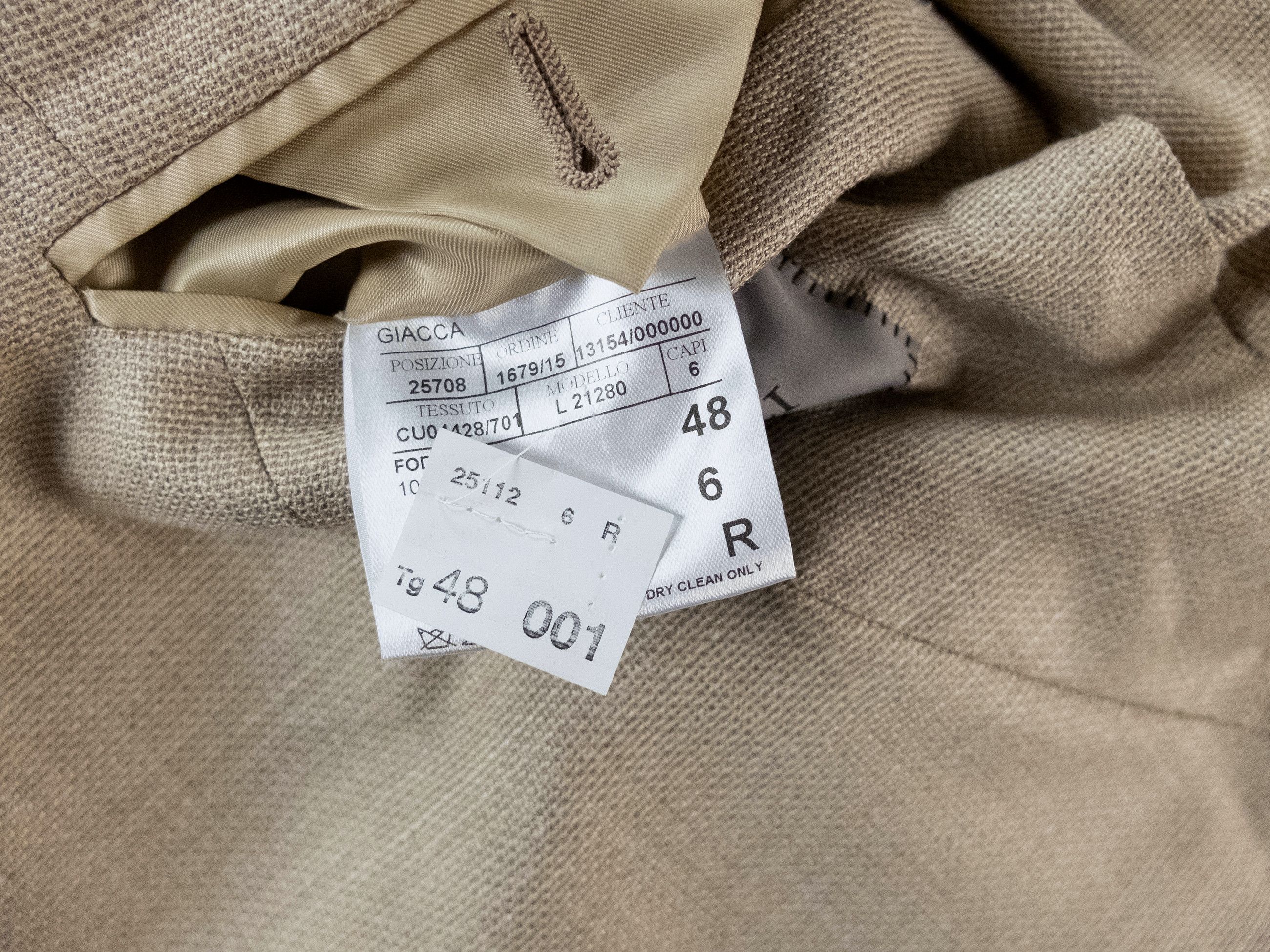 Canali CANALI beige wool silk linen blazer jacket Size 38 US / 48 Size 38R - 11 Thumbnail